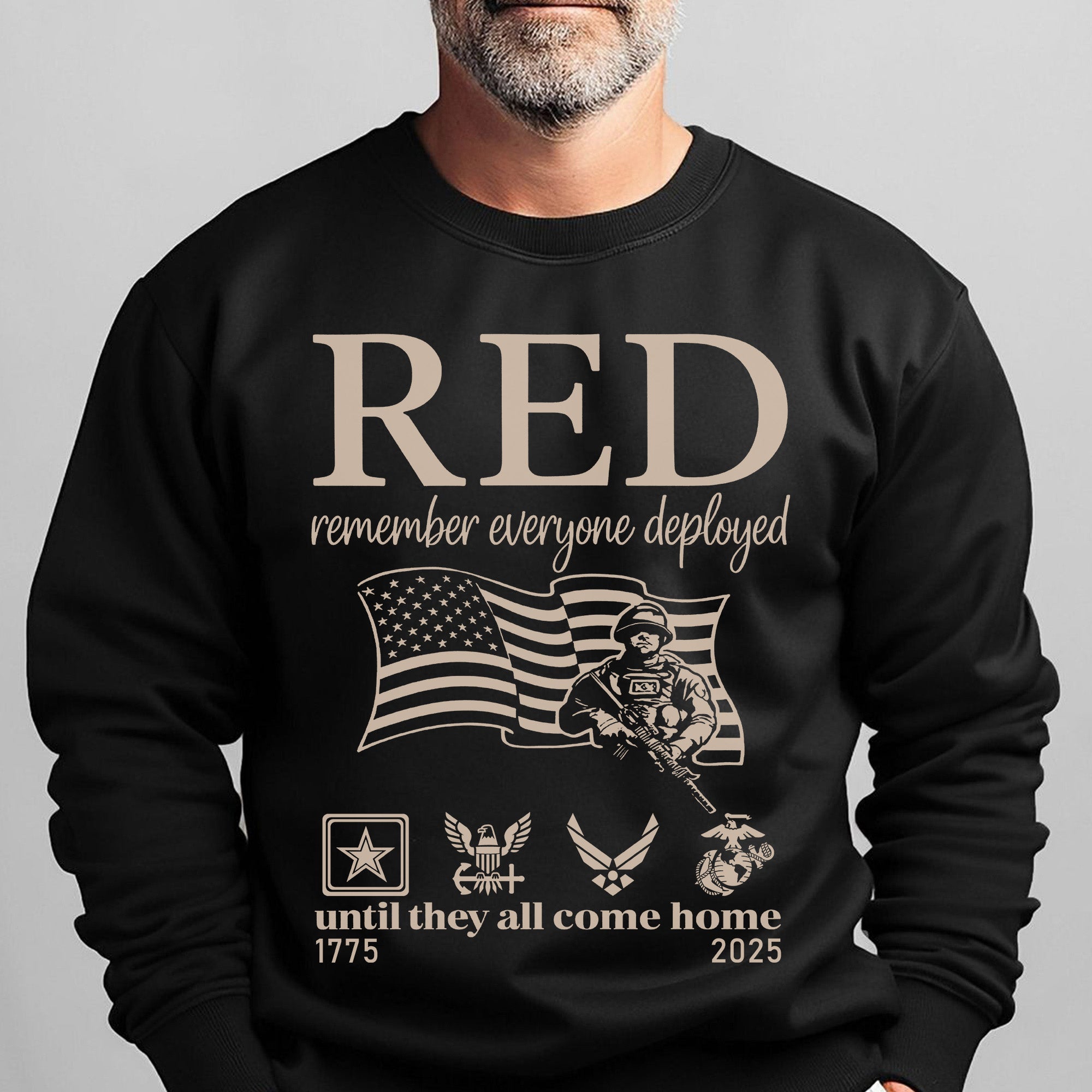 RED Remember Everyone Deployed Until They All Come Home Standing Strong in Support and Hope Sweatshirt