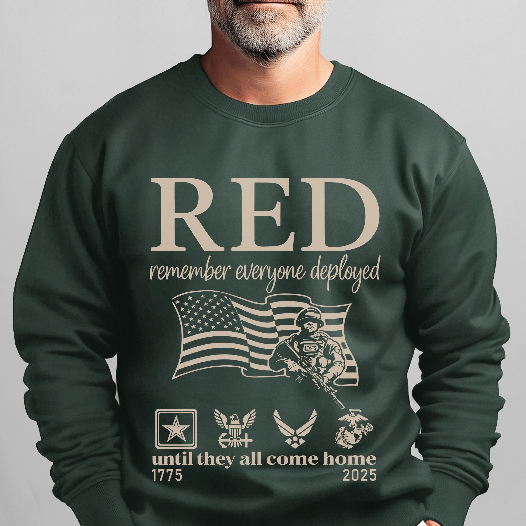 RED Remember Everyone Deployed Until They All Come Home Standing Strong in Support and Hope Sweatshirt