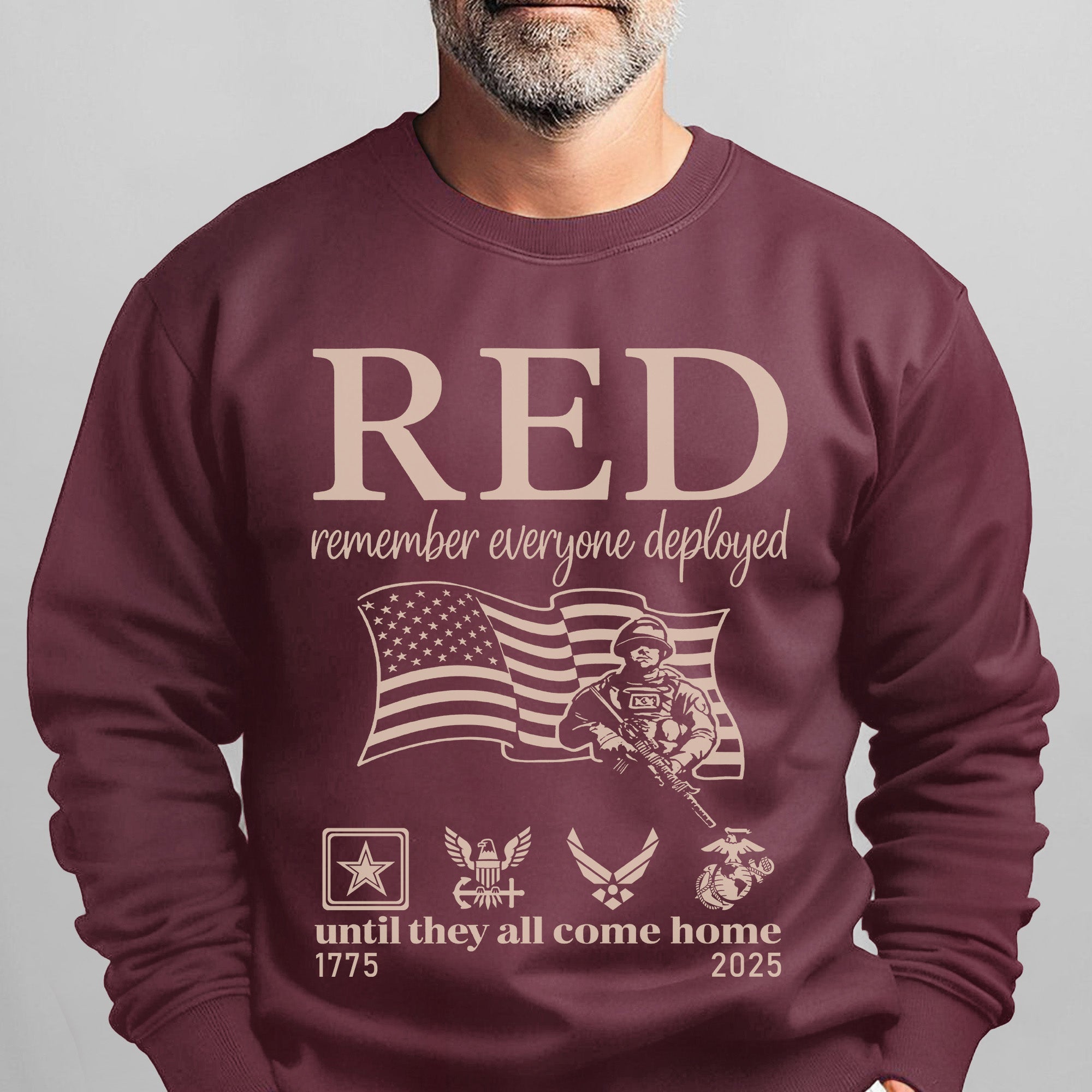 RED Remember Everyone Deployed Until They All Come Home Standing Strong in Support and Hope Sweatshirt
