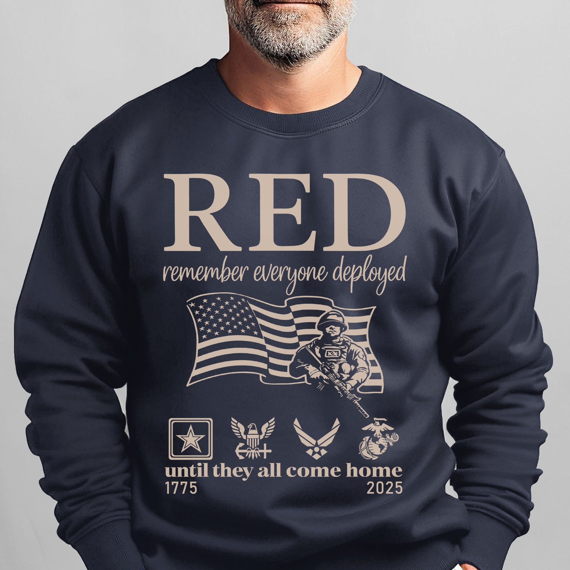 RED Remember Everyone Deployed Until They All Come Home Standing Strong in Support and Hope Sweatshirt