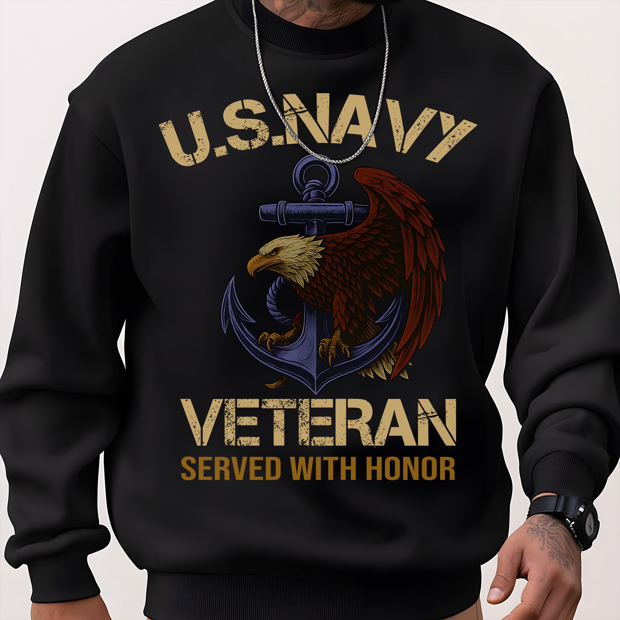 Served with Honor U.S. Navy Veteran Proud Legacy of Courage Commitment and Naval Service Sweatshirt