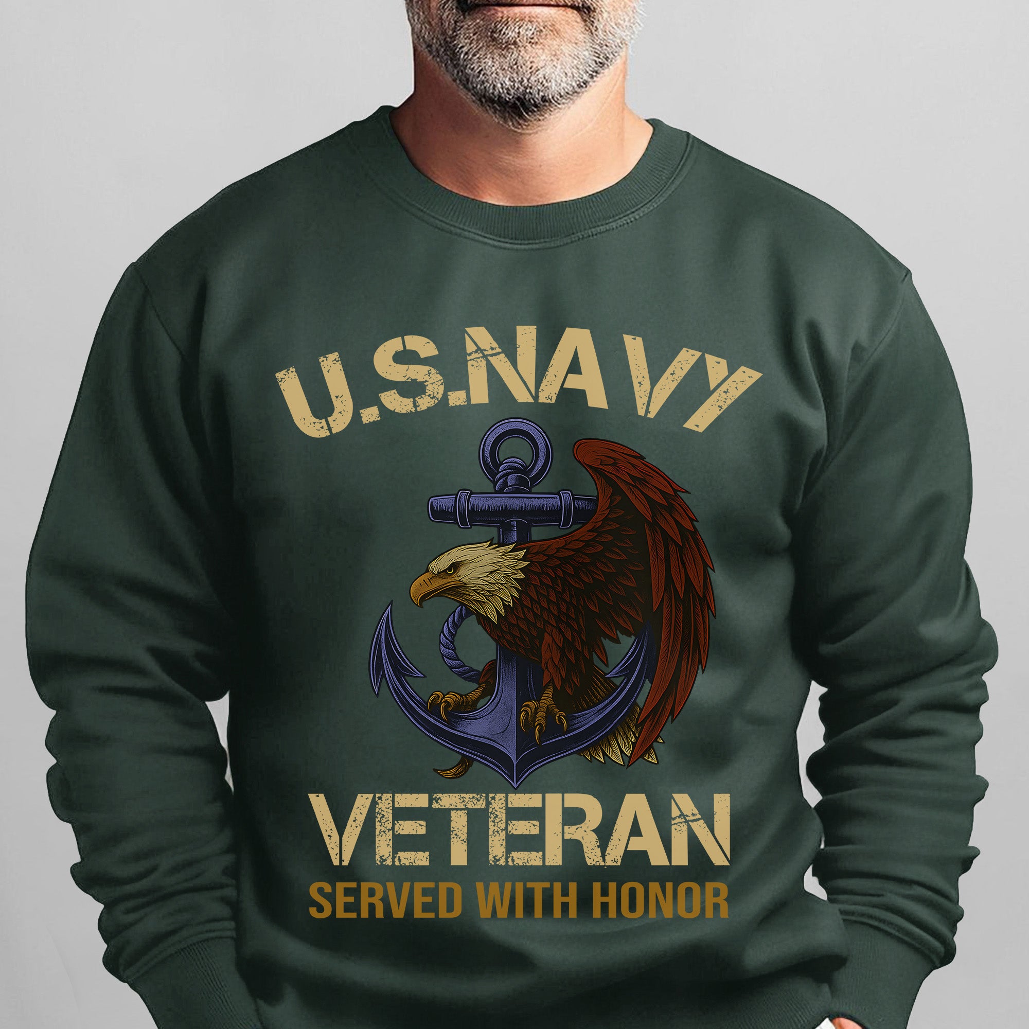 Served with Honor U.S. Navy Veteran Proud Legacy of Courage Commitment and Naval Service Sweatshirt