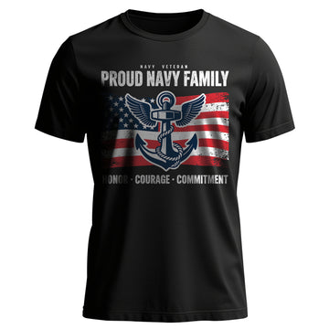 Navy Veteran Proud Family of Honor and T-Shirt