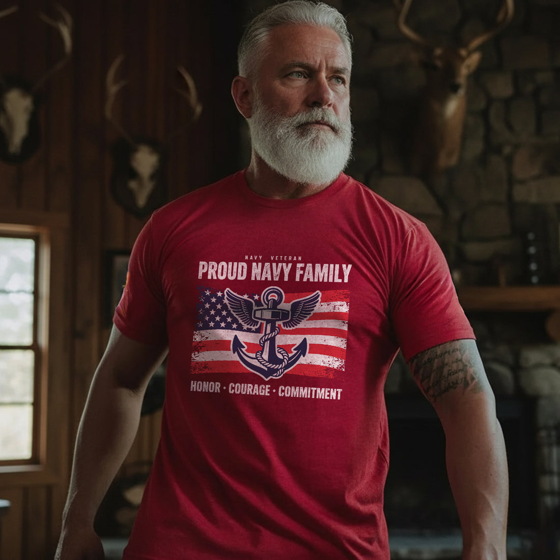 Navy Veteran Proud Family of Honor and T-Shirt