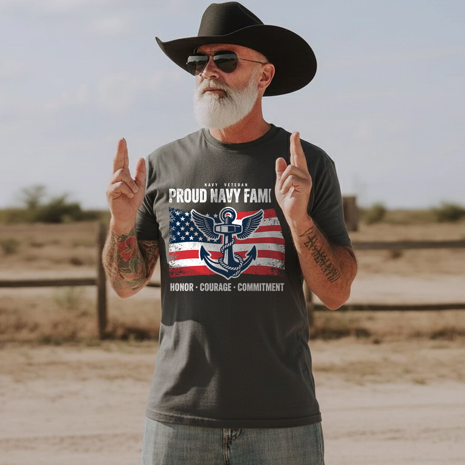 Navy Veteran Proud Family of Honor and T-Shirt