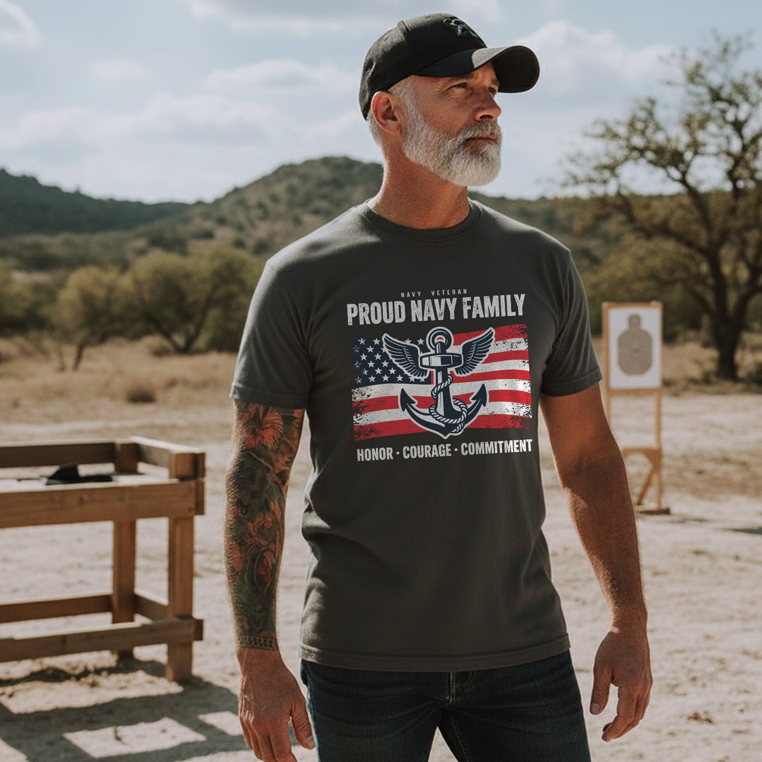 Navy Veteran Proud Family of Honor and T-Shirt