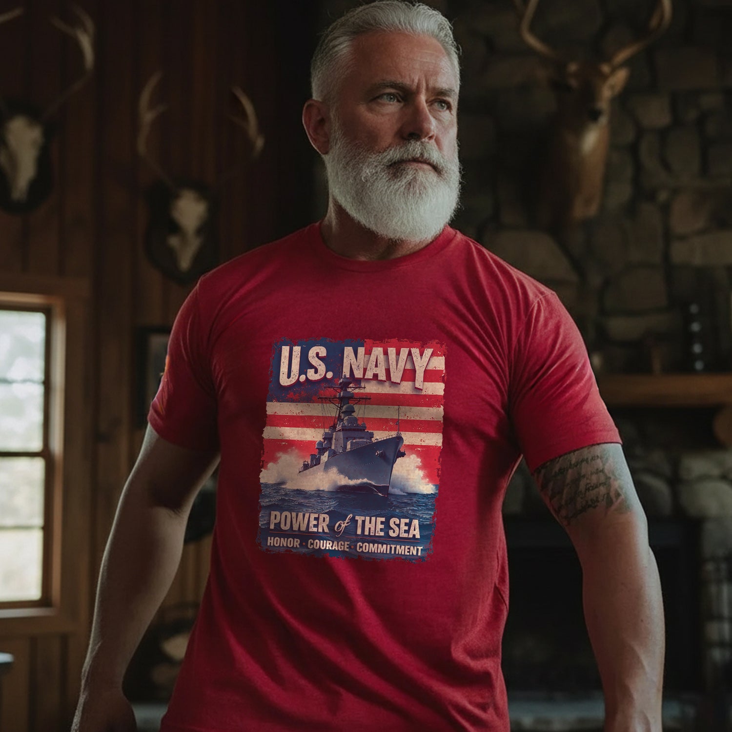 U.S. Navy Power of the Sea Driven by Honor T-Shirt Secondary image