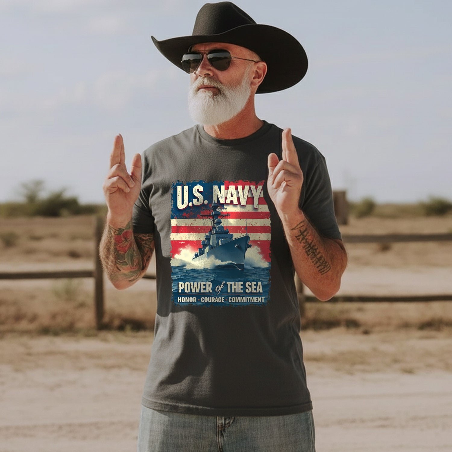 U.S. Navy Power of the Sea Driven by Honor T-Shirt