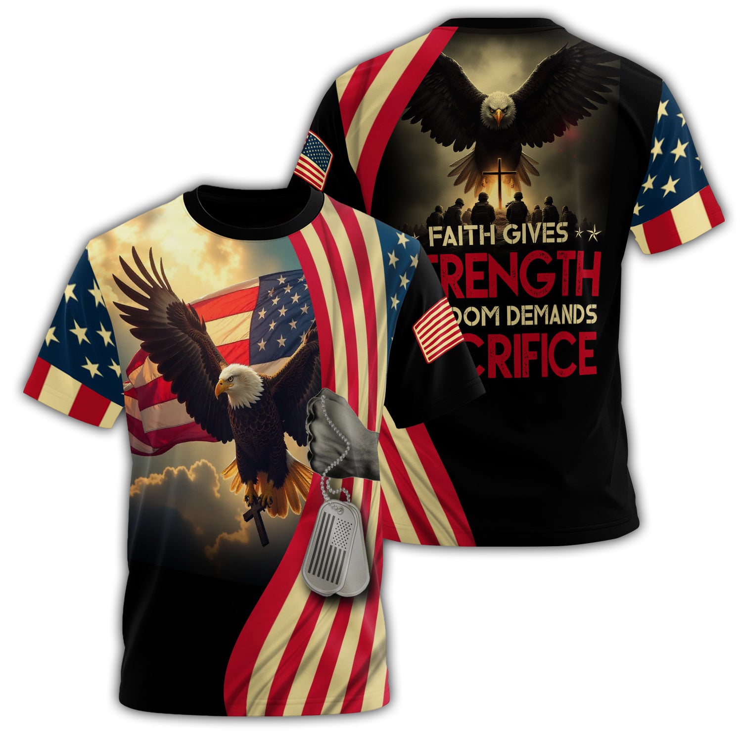 Faith Gives Strength All-over Print T-Shirt