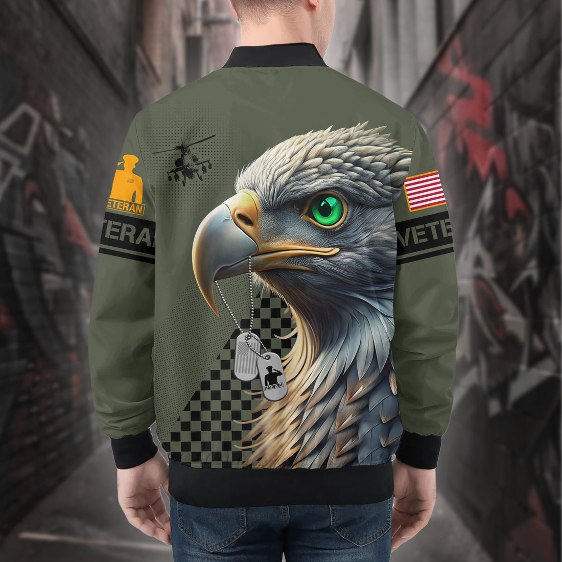 United States Veteran Proudly Served Honoring Duty Sacrifice and Lifelong Commitment to Freedom All-over Print Bomber Jacket