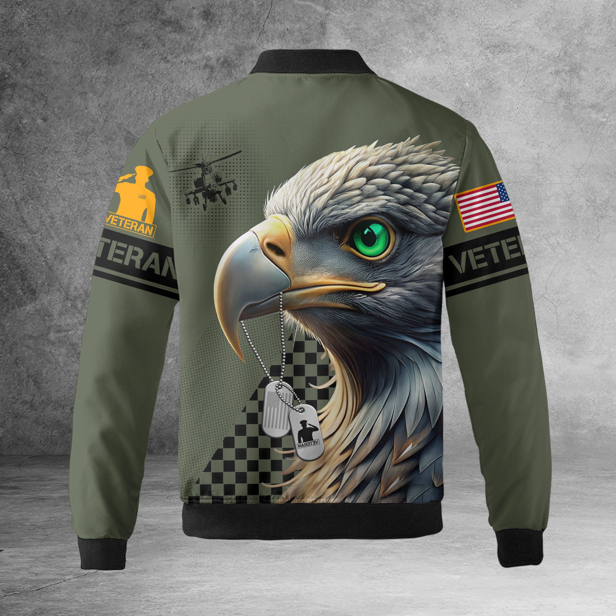 United States Veteran Proudly Served Honoring Duty Sacrifice and Lifelong Commitment to Freedom All-over Print Bomber Jacket