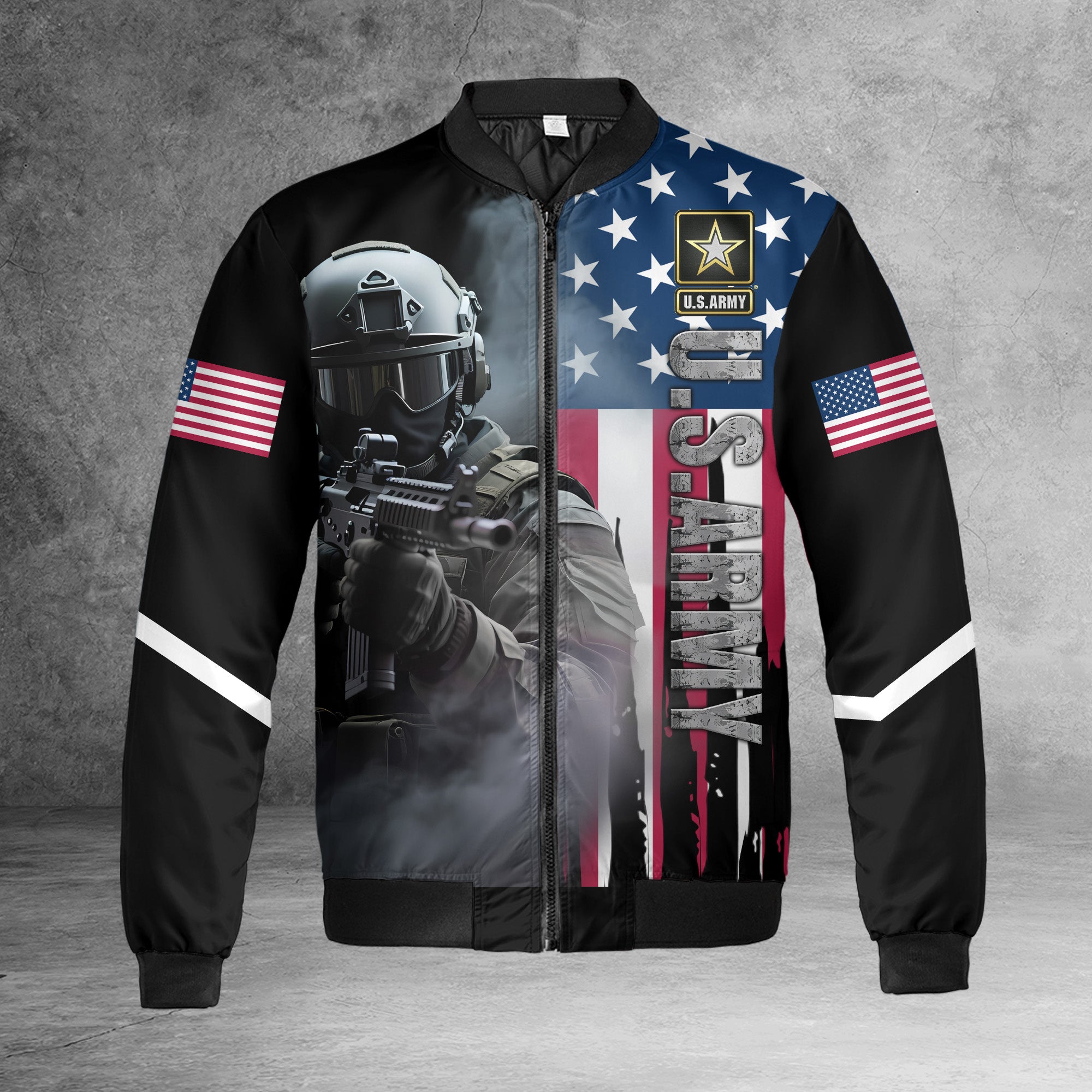 U.S. Army Honor the Fallen Live for the Free Tribute to Sacrifice Duty and American Freedom All-over Print Bomber Jacket