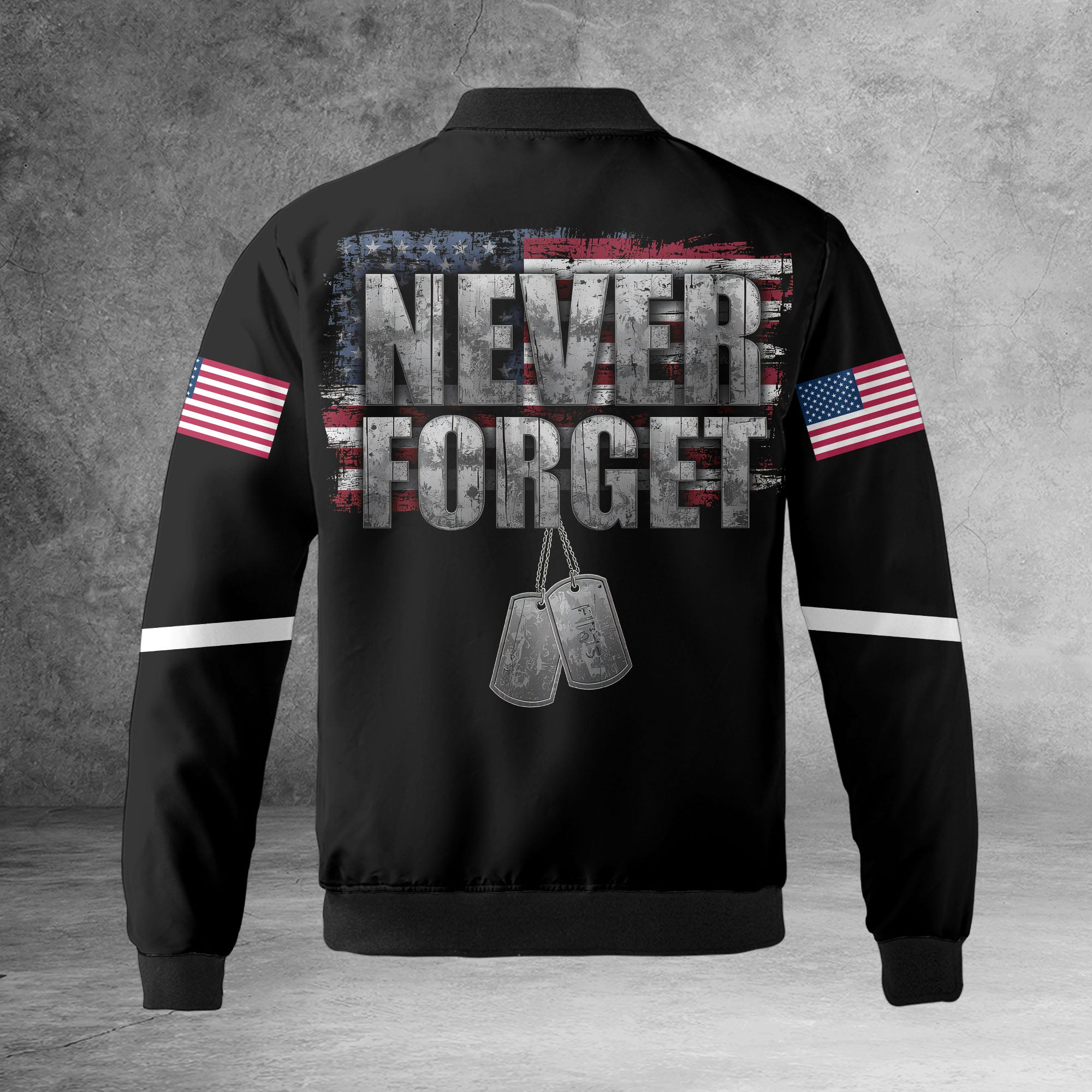 U.S. Army Honor the Fallen Live for the Free Tribute to Sacrifice Duty and American Freedom All-over Print Bomber Jacket