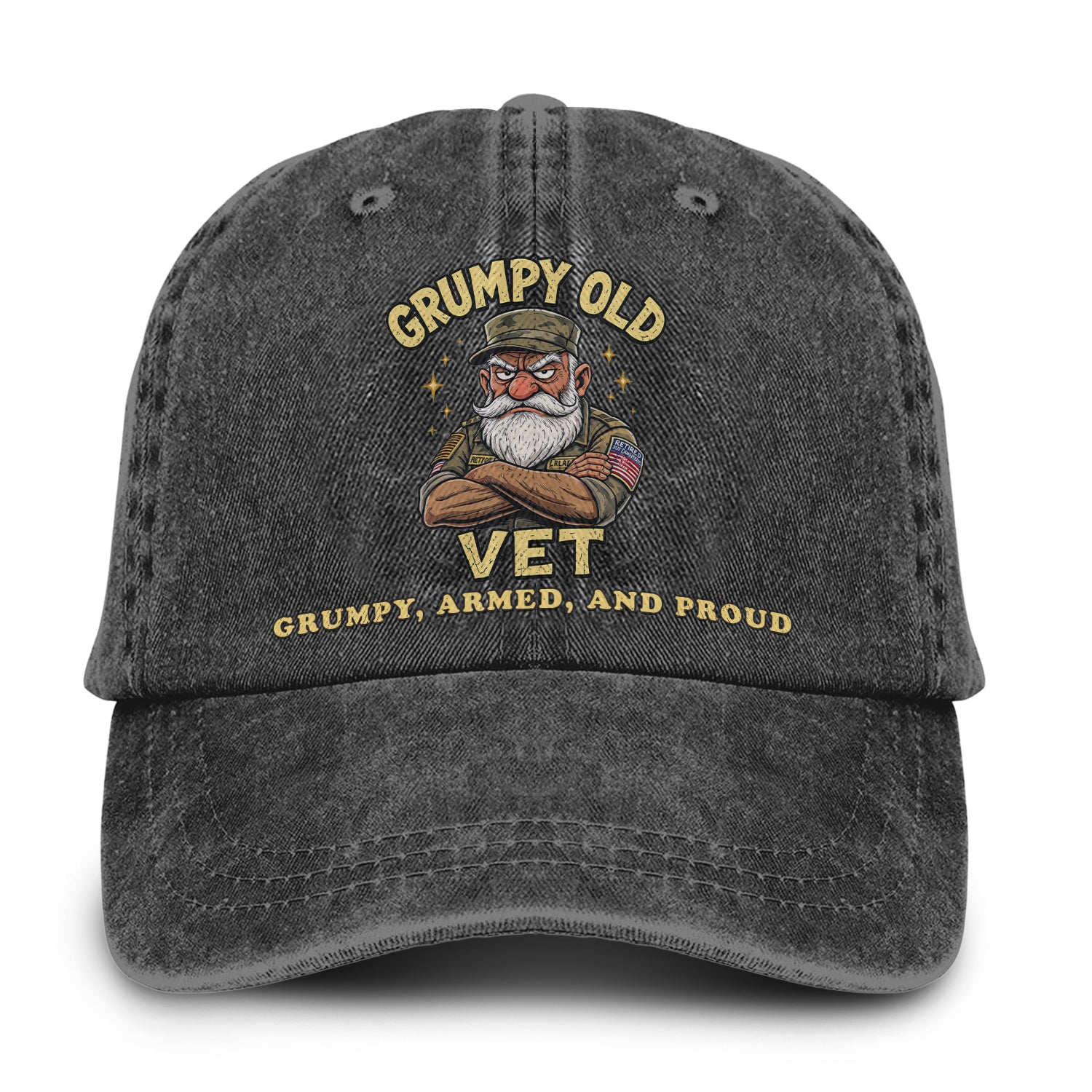 Grumpy Old Vet Proud Veteran Baseball Cap
