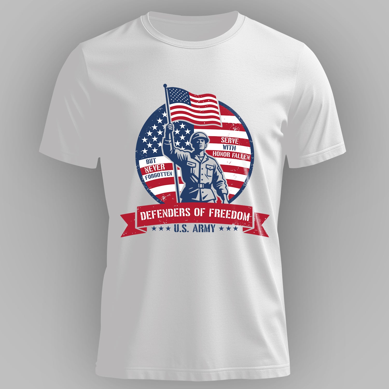 Defenders of Freedom U.S. Army Serve with T-Shirt