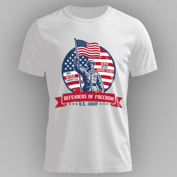 Defenders of Freedom U.S. Army Serve with T-Shirt