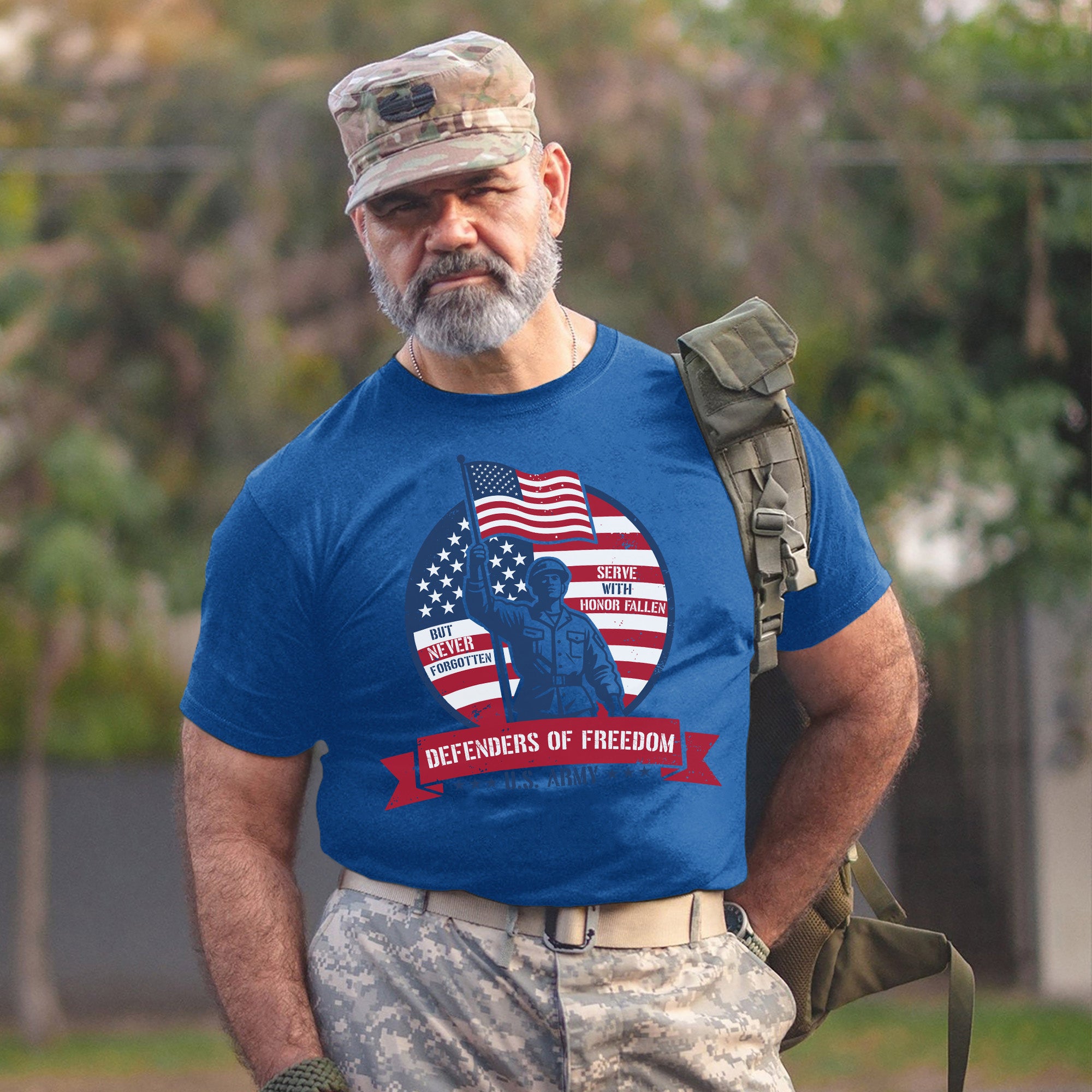 Defenders of Freedom U.S. Army Serve with T-Shirt