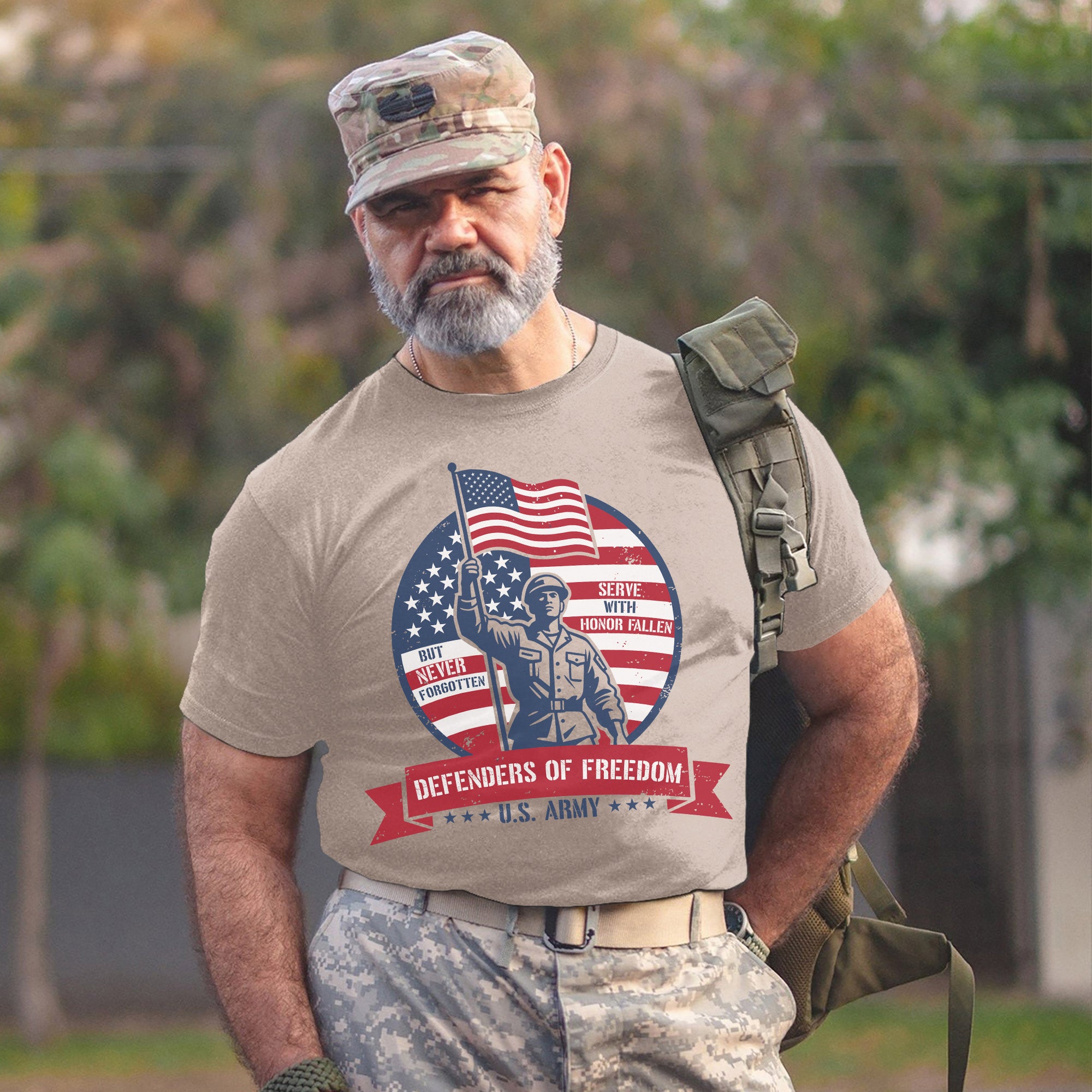 Defenders of Freedom U.S. Army Serve with T-Shirt