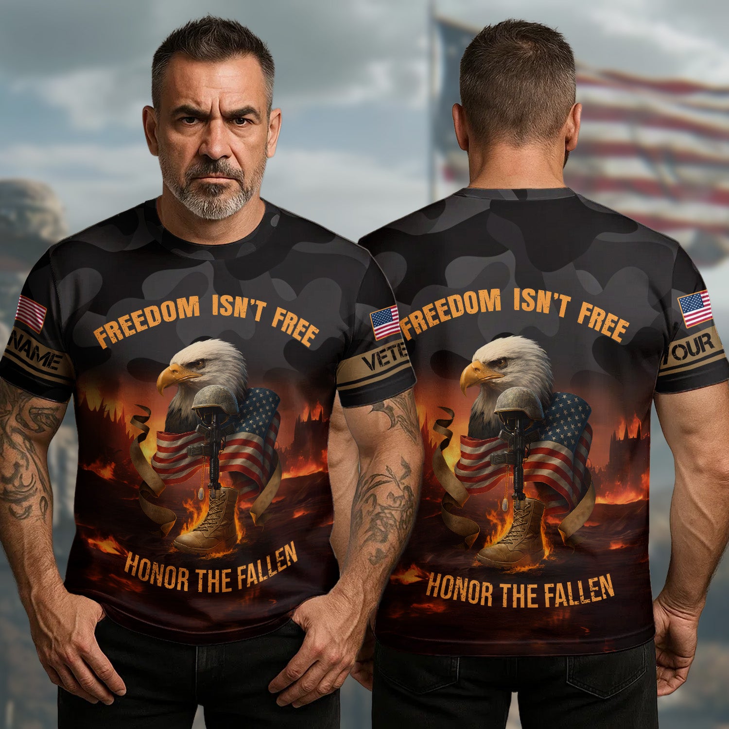 Freedom Isn’t Free Honor the Fallen Remembering the Brave Who Paid for Our Liberty with Courage All-over Print T-Shirt