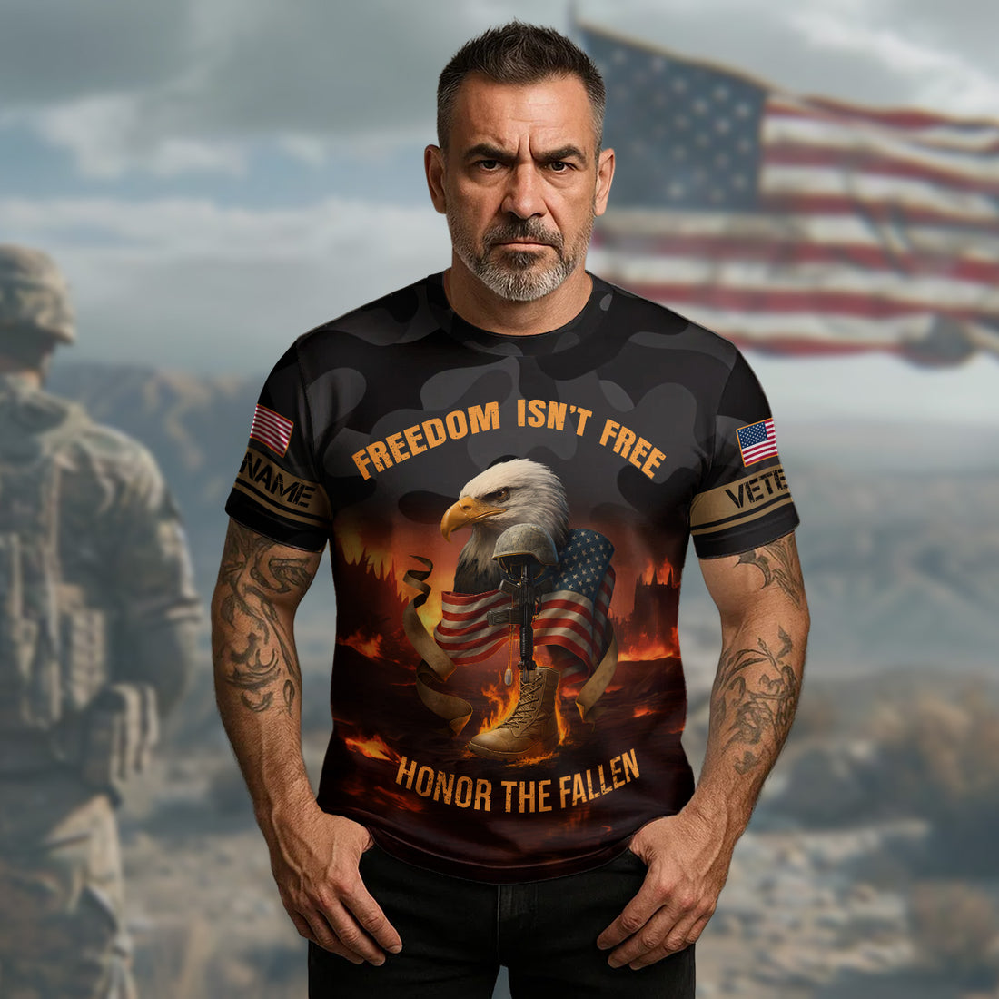 Freedom Isn’t Free Honor the Fallen Remembering the Brave Who Paid for Our Liberty with Courage All-over Print T-Shirt