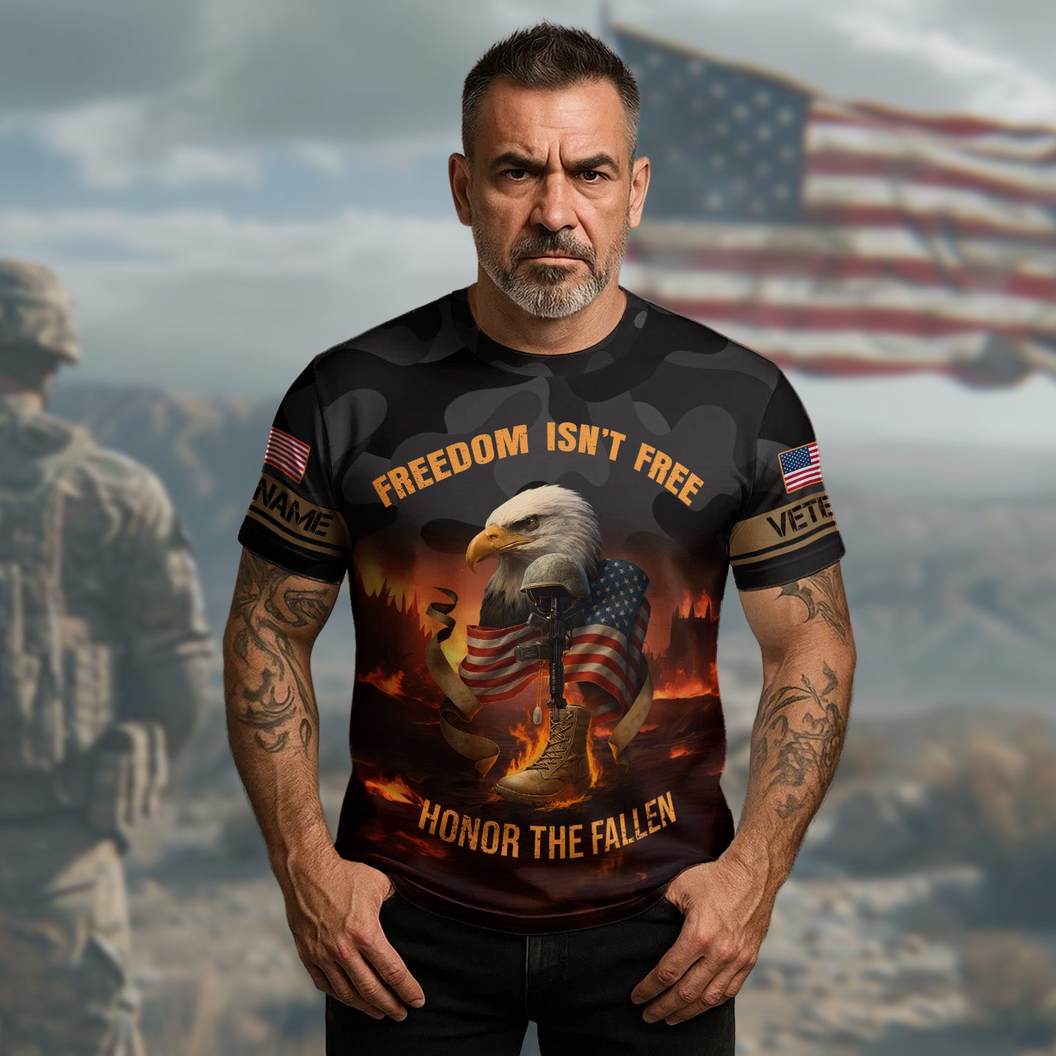 Freedom Isn’t Free Honor the Fallen Remembering the Brave Who Paid for Our Liberty with Courage All-over Print T-Shirt