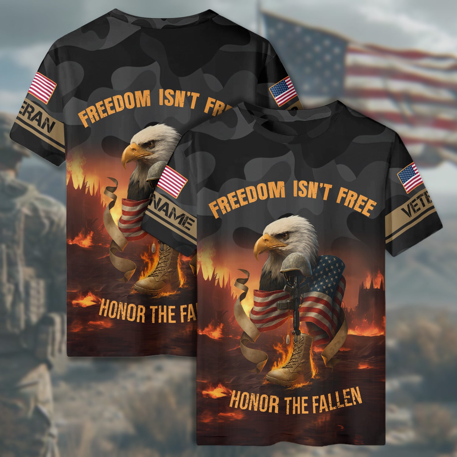 Freedom Isn’t Free Honor the Fallen Remembering the Brave Who Paid for Our Liberty with Courage All-over Print T-Shirt