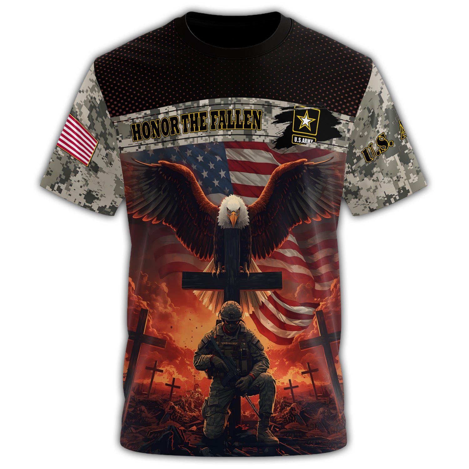 Honor the Fallen Under God All-over Print T-Shirt Secondary image