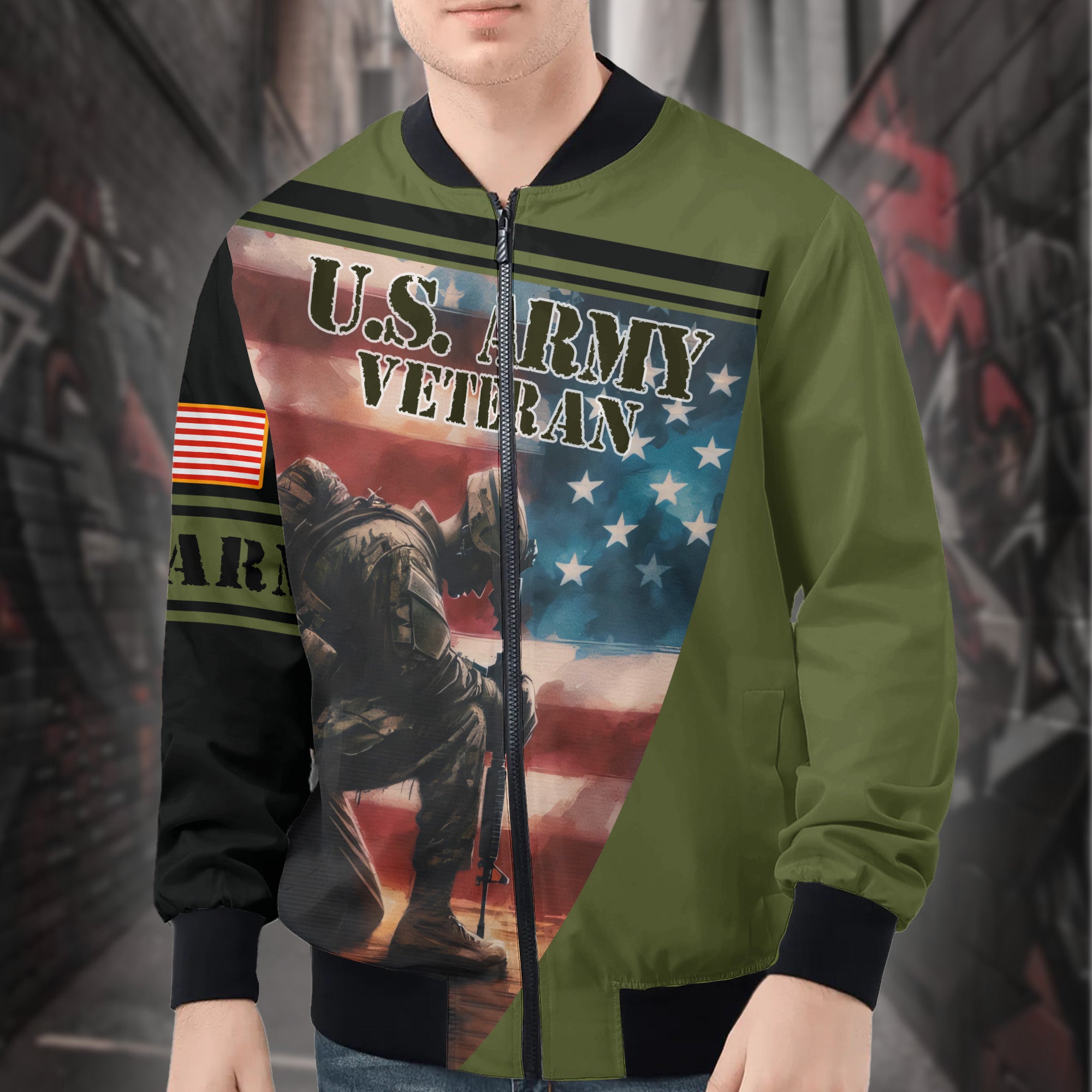 U.S. Army Freedom Isn't Free All-over Print Bomber Jacket