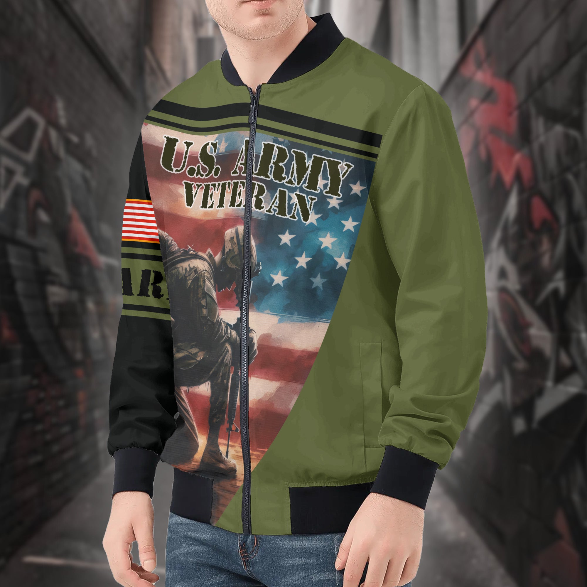 U.S. Army Freedom Isn't Free All-over Print Bomber Jacket