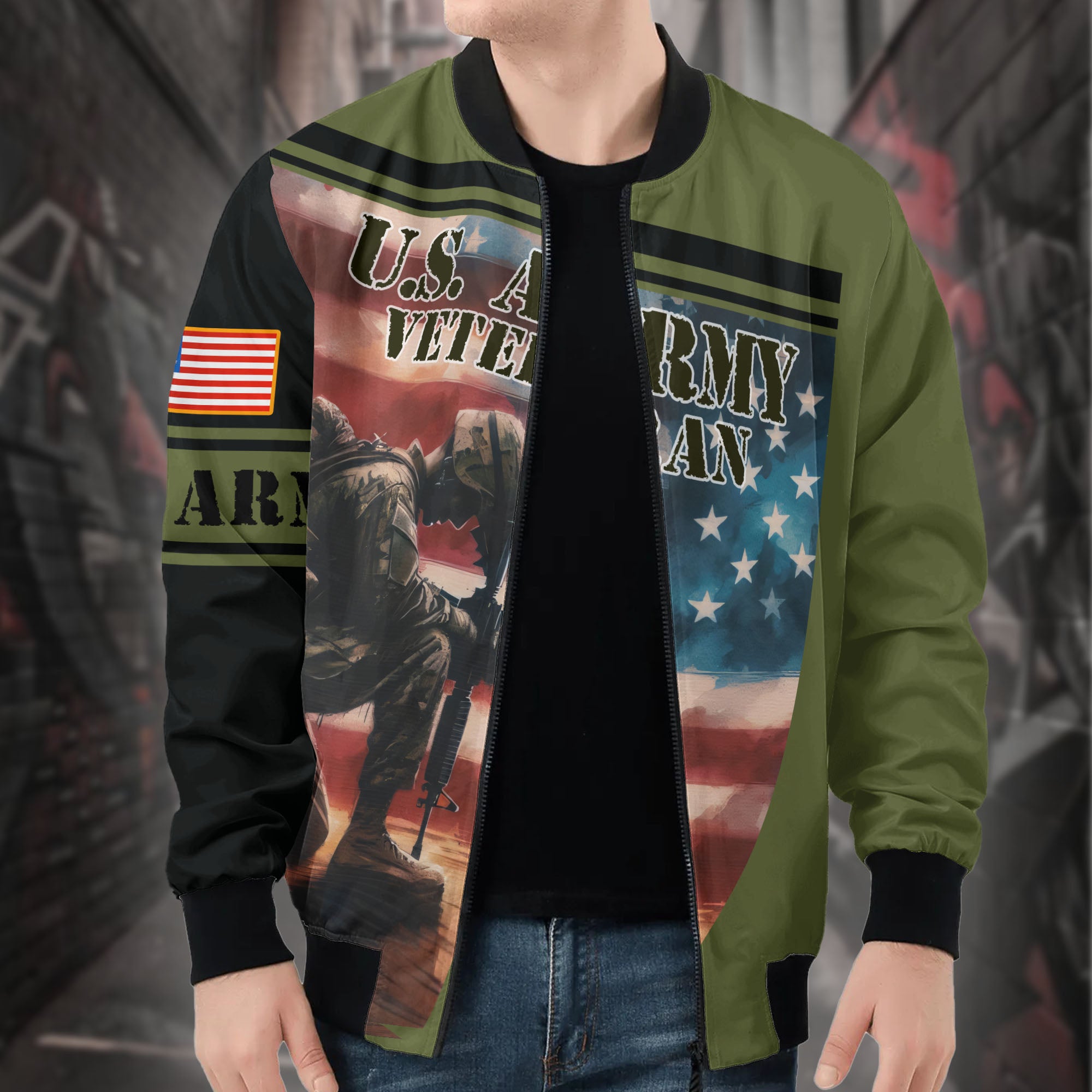 U.S. Army Freedom Isn't Free All-over Print Bomber Jacket