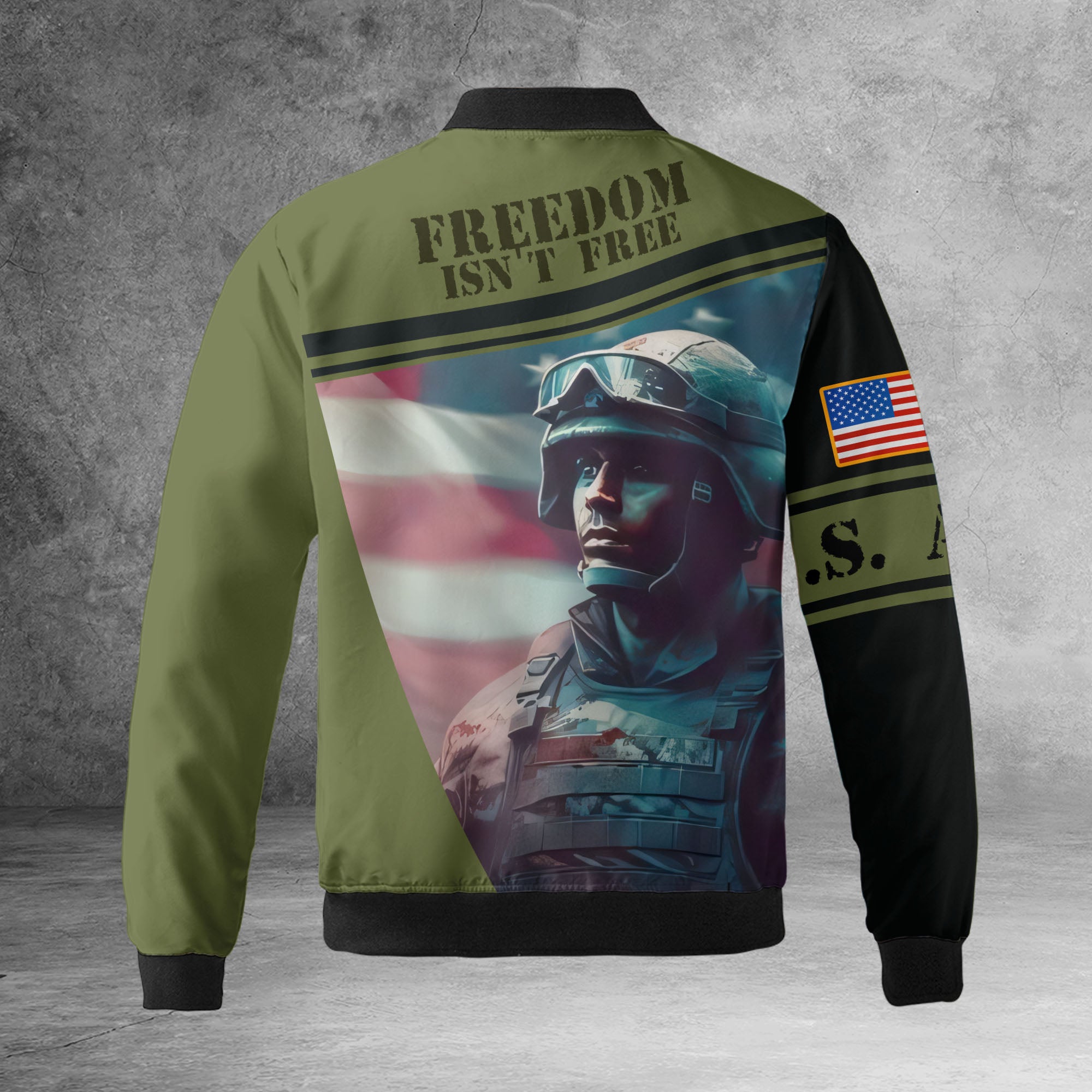 U.S. Army Freedom Isn't Free All-over Print Bomber Jacket