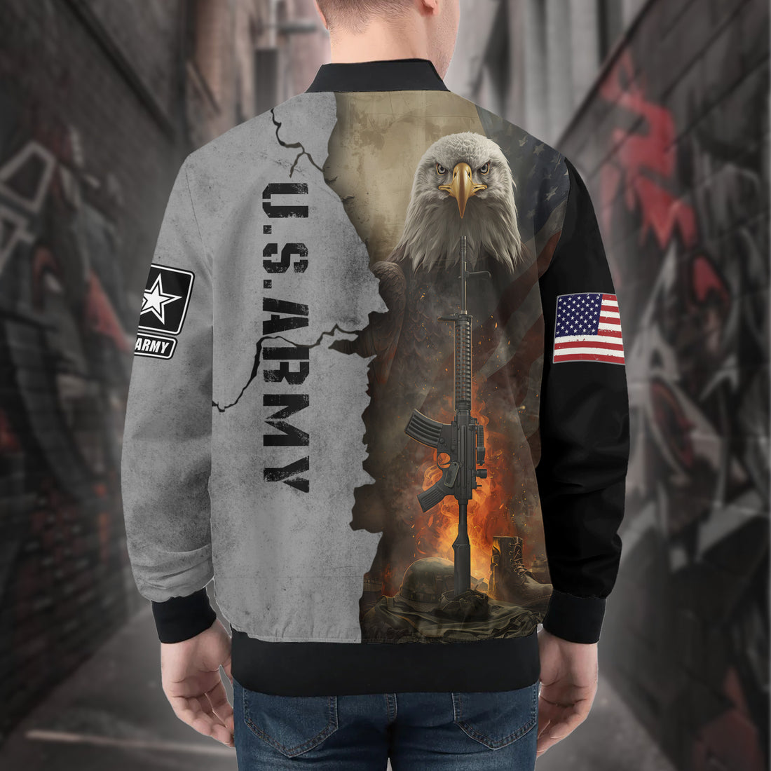 U.S. Army Proud Defender All-over Print Bomber Jacket