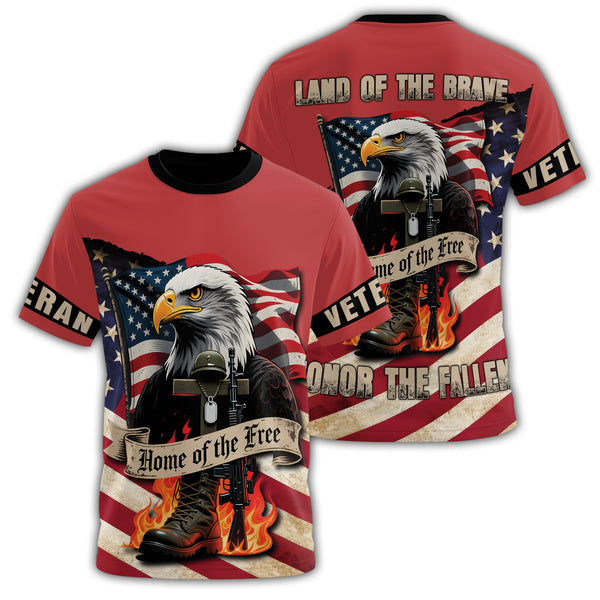 Land of the Brave Home of All-over Print T-Shirt