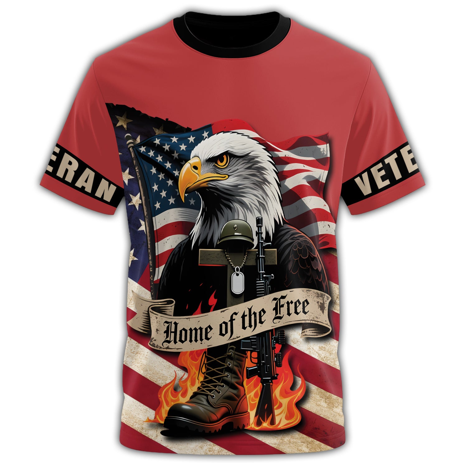 Land of the Brave Home of All-over Print T-Shirt Secondary image