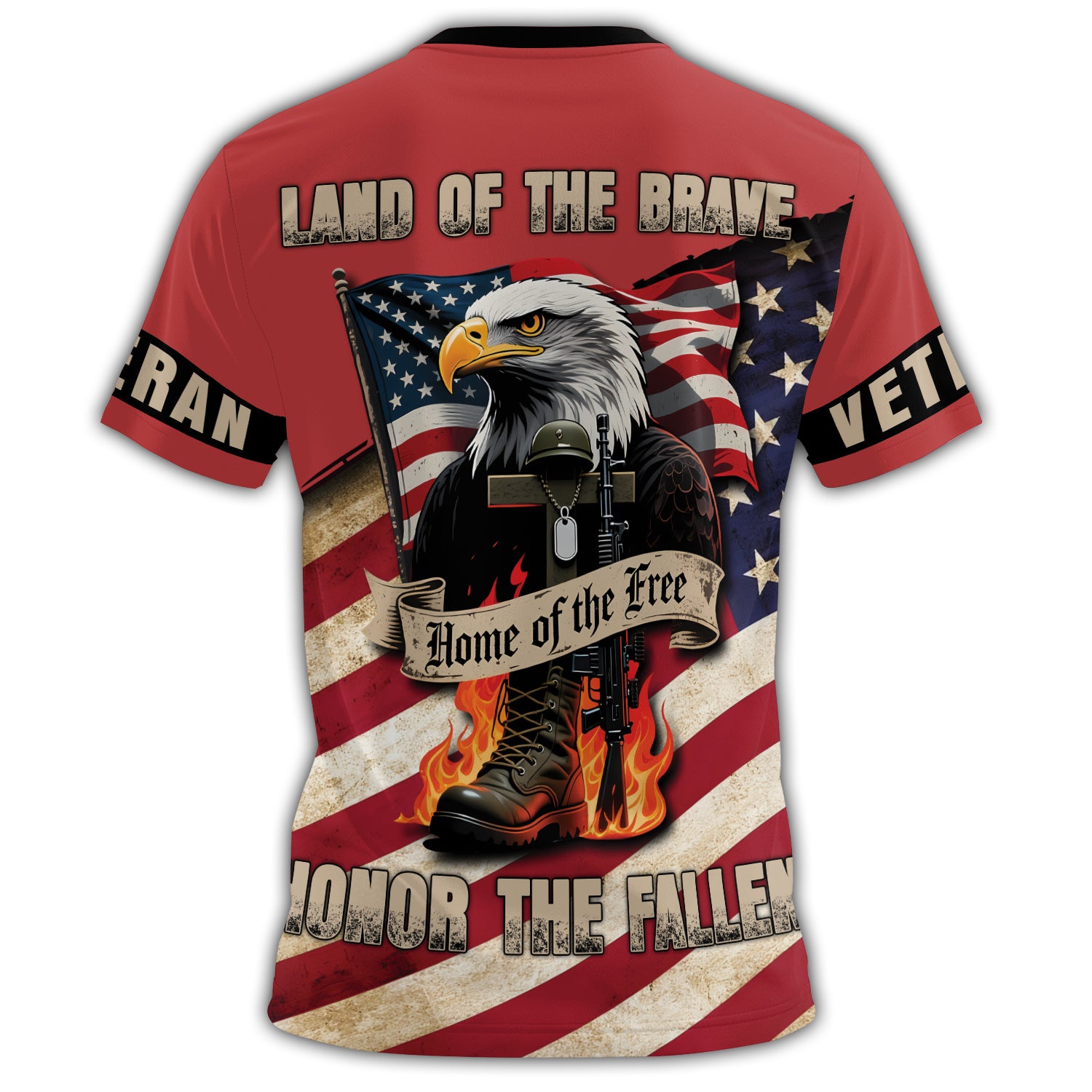 Land of the Brave Home of All-over Print T-Shirt