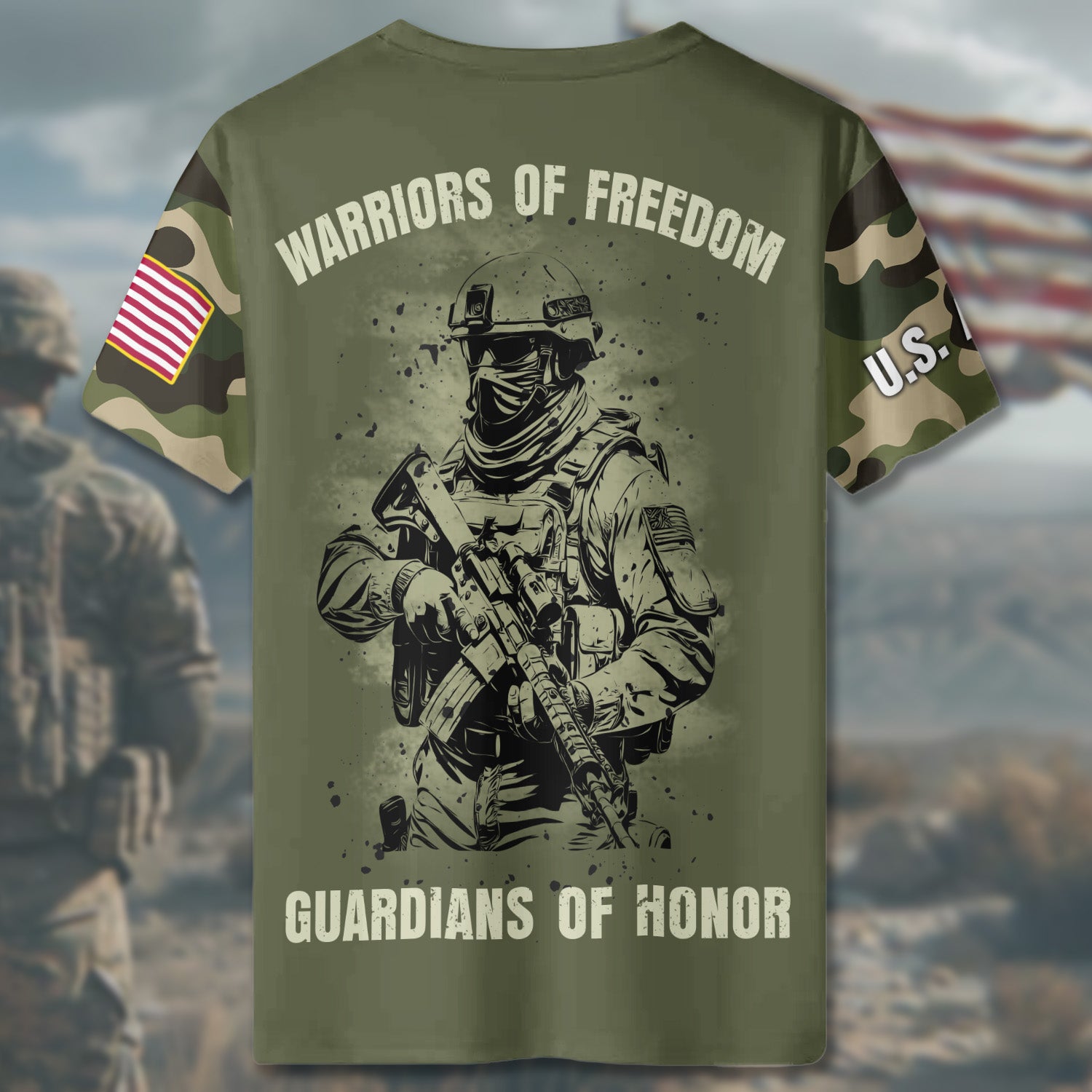 Warriors of Freedom Guardians of Honor Proud Veterans Who Serve with Courage and Integrity All-over Print T-Shirt