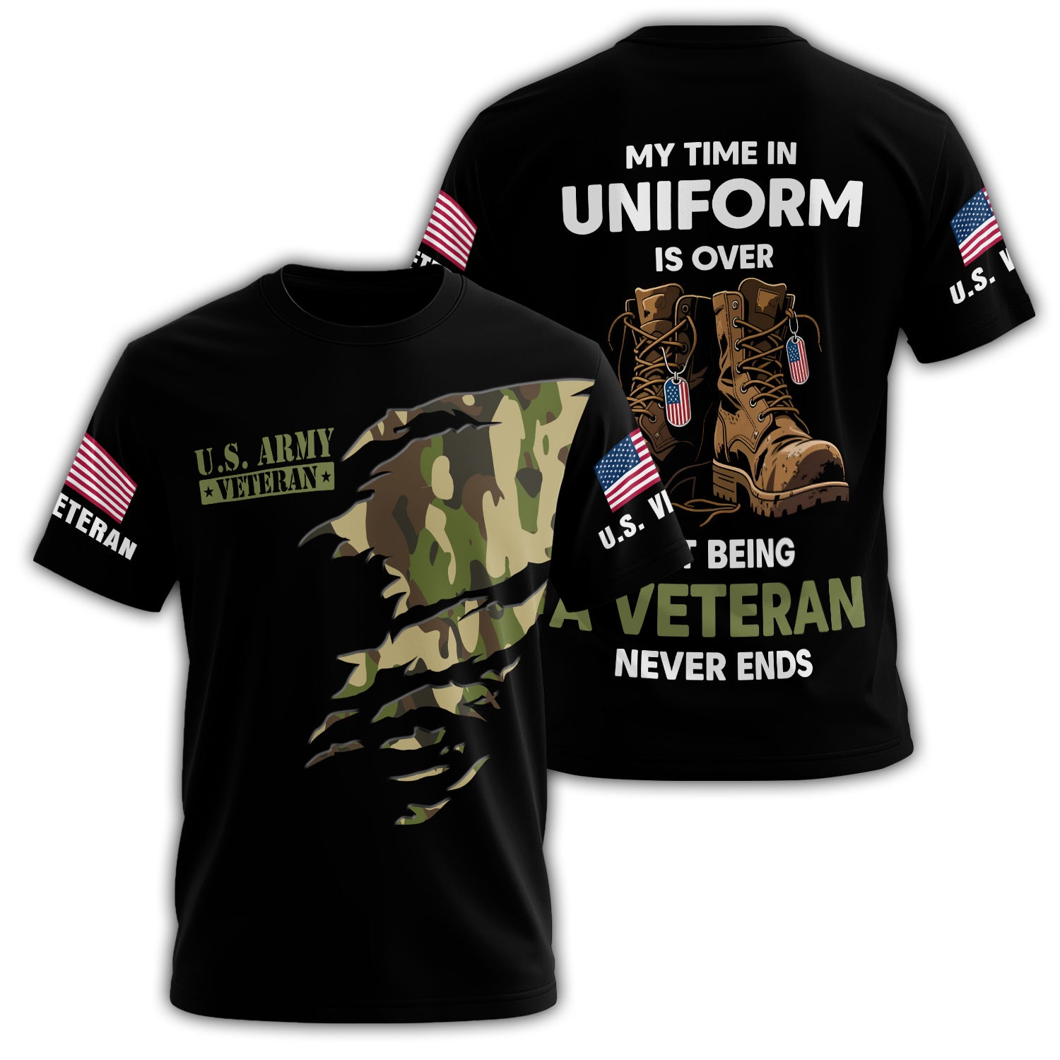 My Time in Uniform Is Over All-over Print T-Shirt