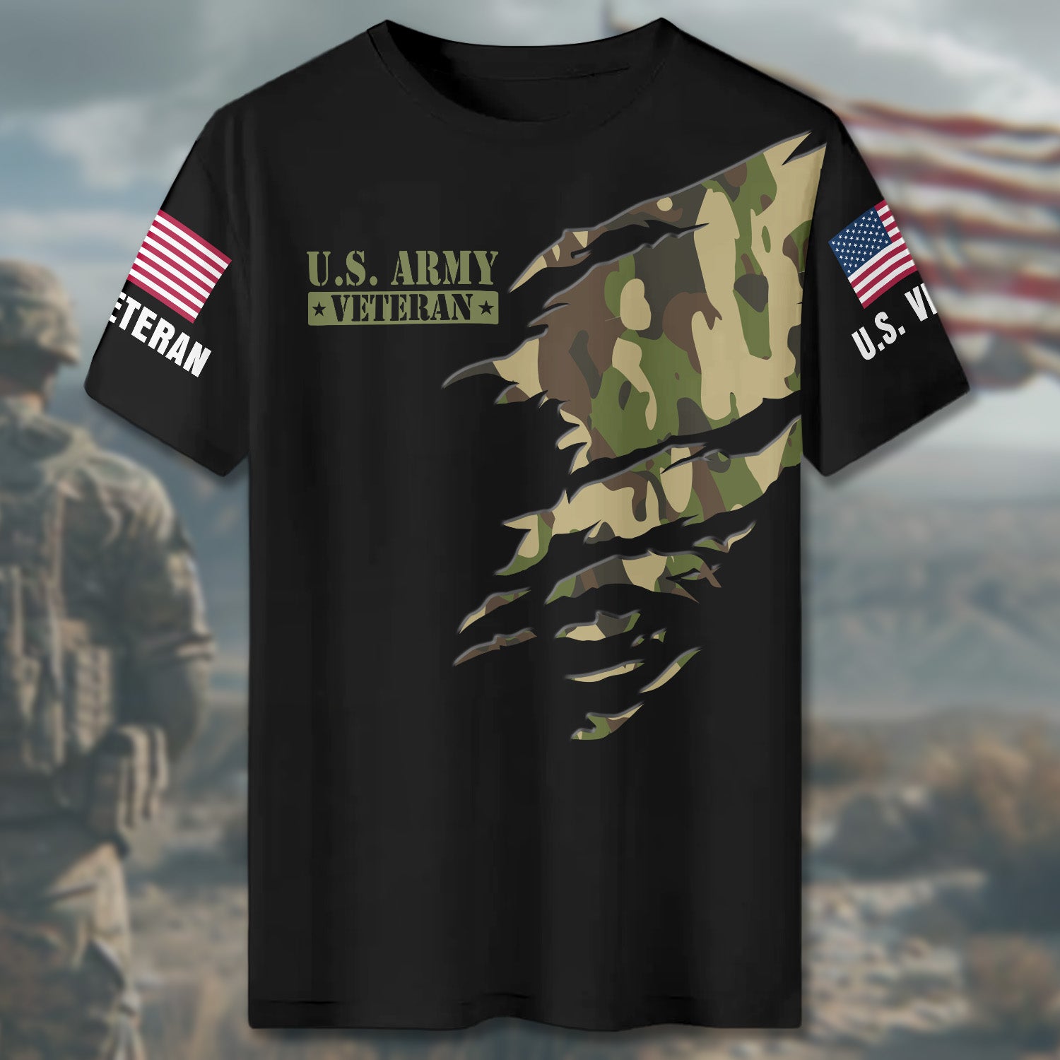 My Time in Uniform Is Over But Being a Veteran Never Ends Pride Duty and Lifelong Honor All-over Print T-Shirt