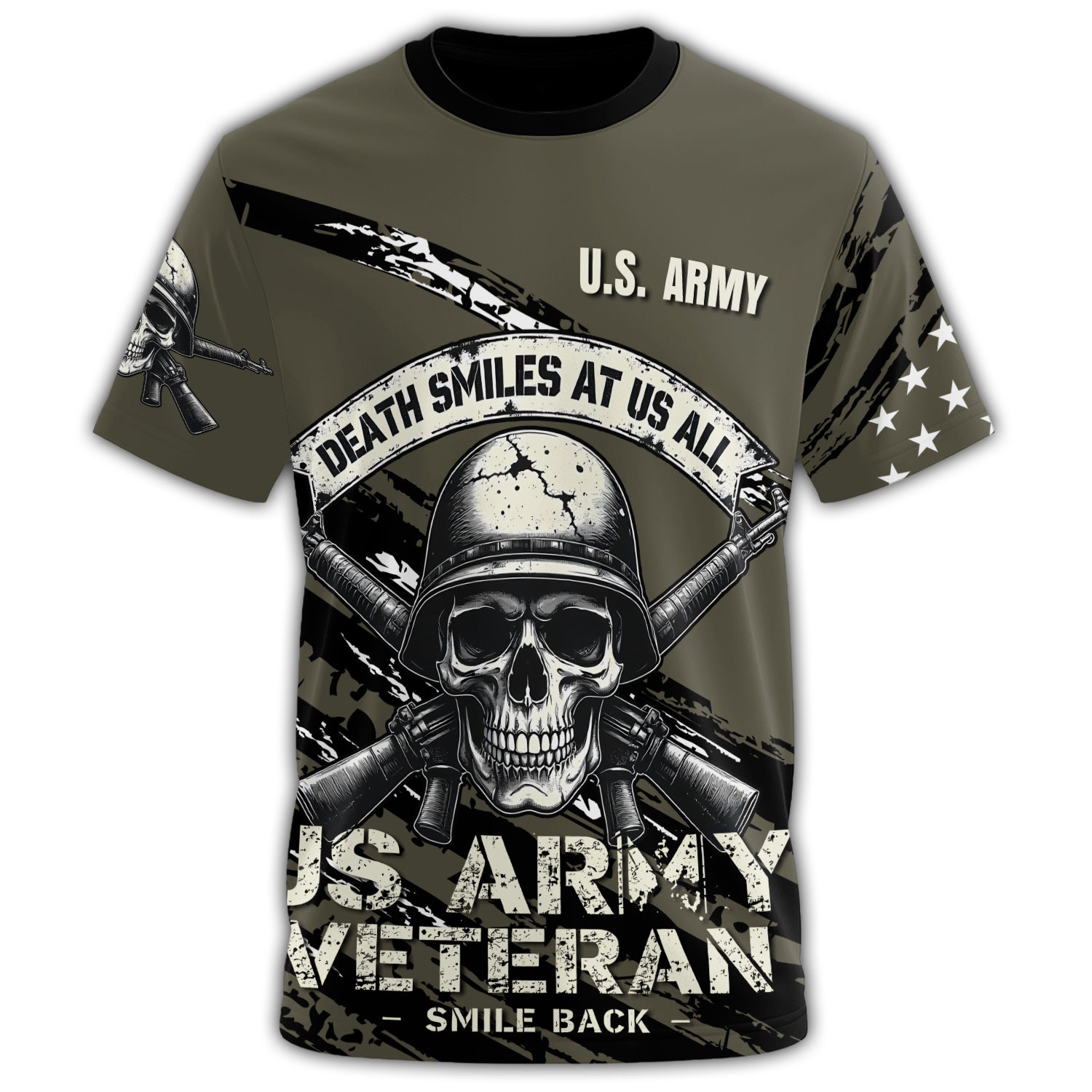 Death Smiles at Us All U.S. Army Veteran Smile Back All-over Print T-Shirt Secondary image