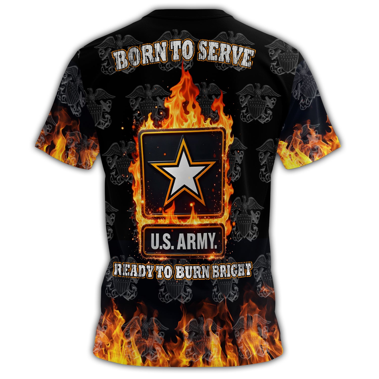 Born to Serve Ready to Burn All-over Print T-Shirt