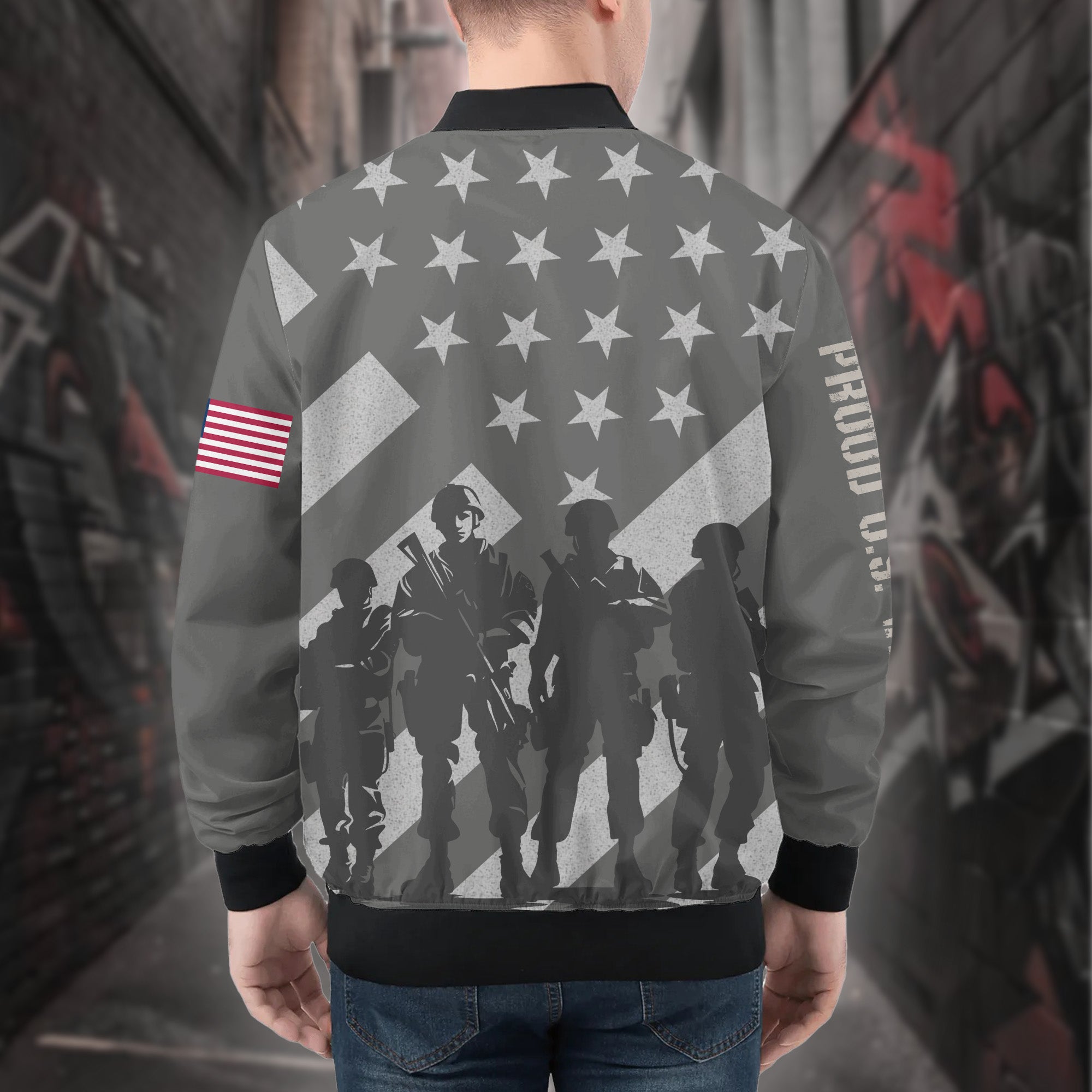 Proud U.S. Veteran Honoring Service Sacrifice and the Unbreakable Spirit of American Heroes All-over Print Bomber Jacket