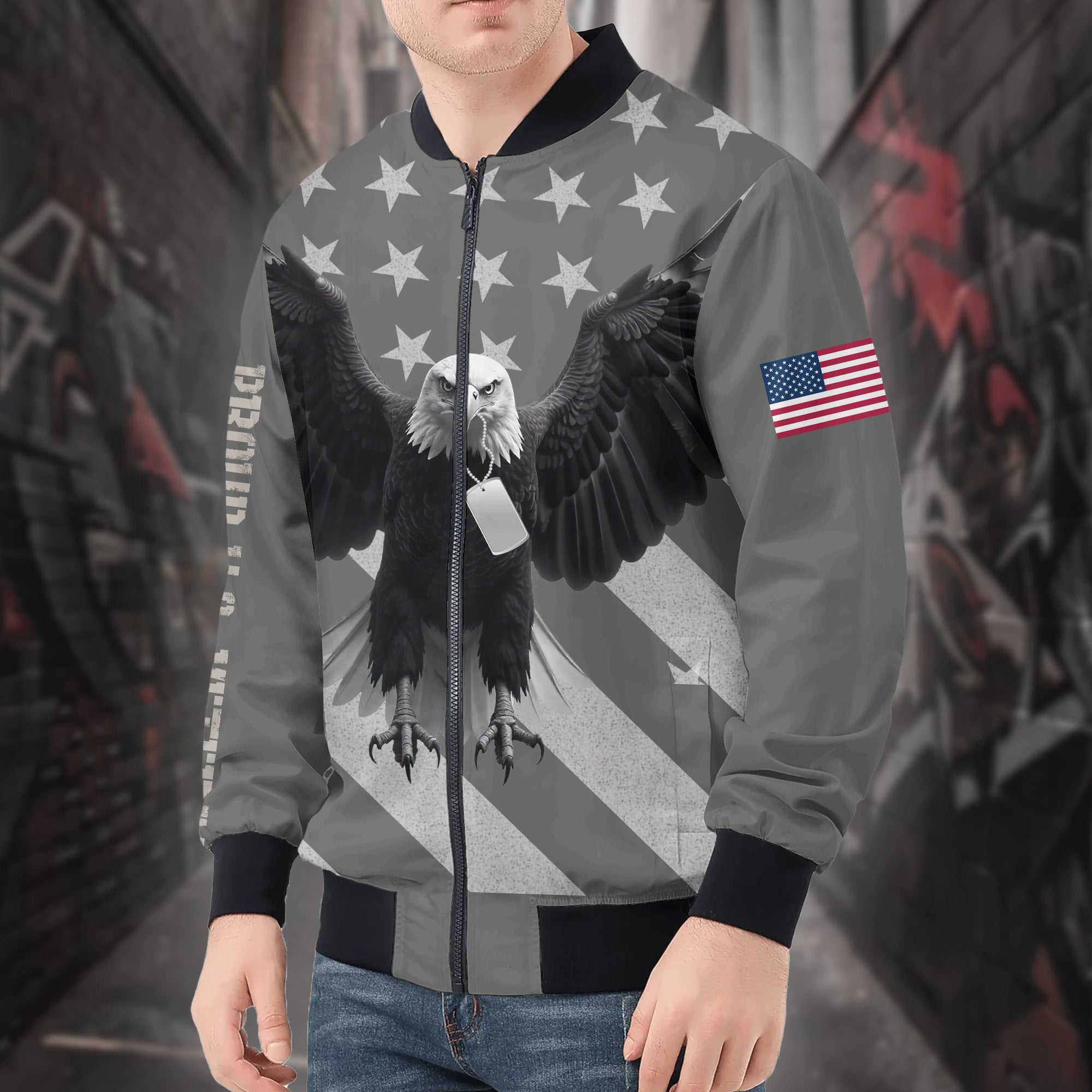 Proud U.S. Veteran Honoring Service Sacrifice and the Unbreakable Spirit of American Heroes All-over Print Bomber Jacket