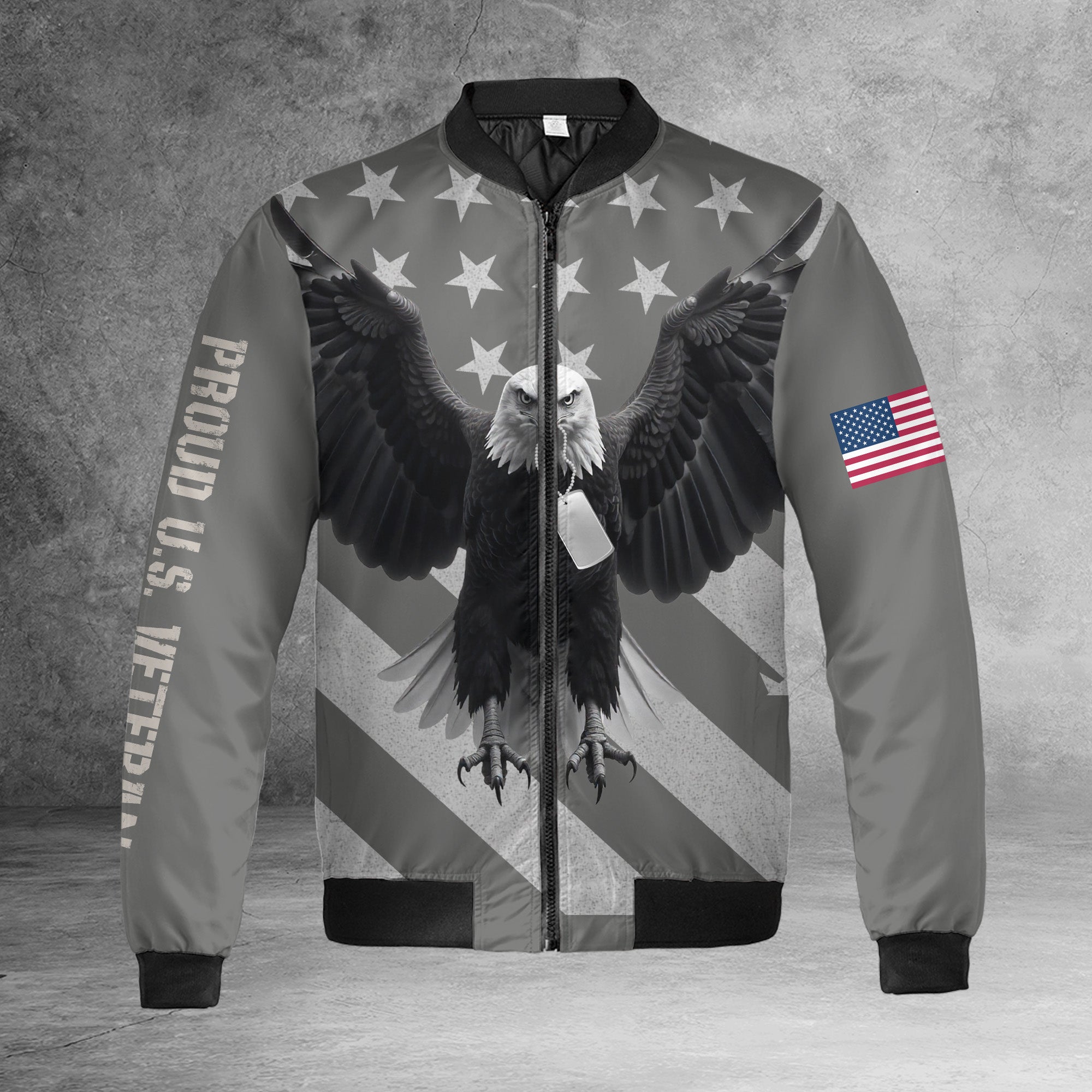Proud U.S. Veteran Honoring Service Sacrifice and the Unbreakable Spirit of American Heroes All-over Print Bomber Jacket