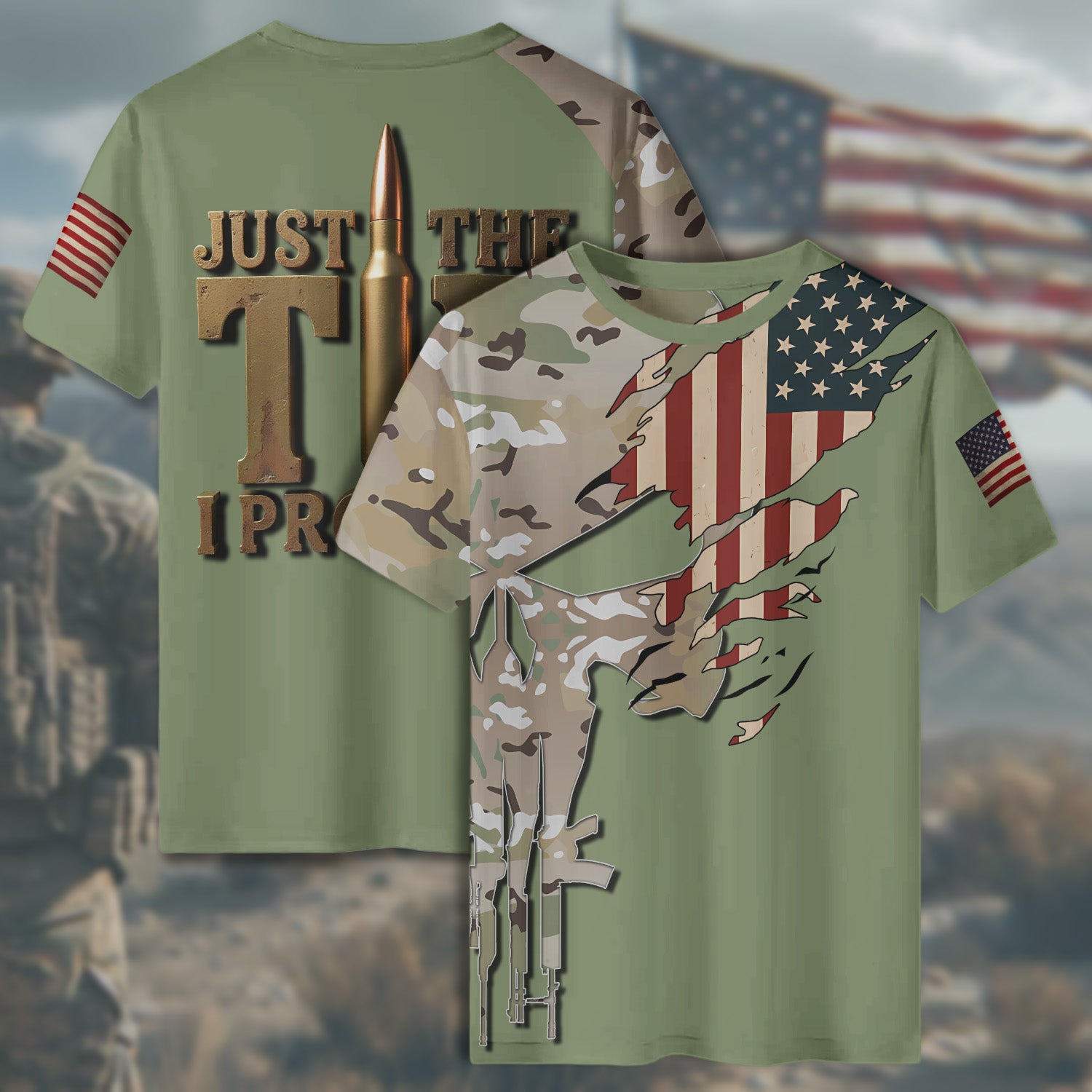 Just the Tip I Promise Veteran Humor Bold Attitude with a Military Twist and No Apologies All-over Print T-Shirt
