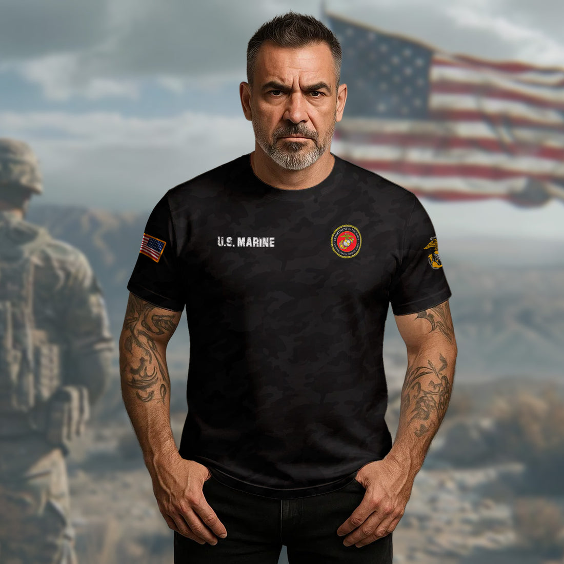 What Doesn’t Kill You Makes You Stronger Except Marines They Will Kill You Veteran Humor Bold All-over Print T-Shirt
