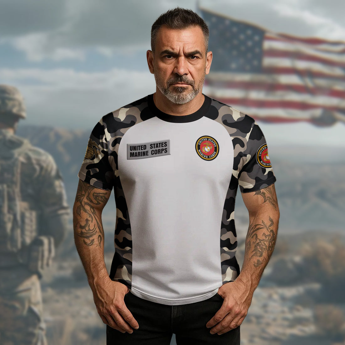 Behind Every Old Veteran Lies a Story That Gave Them No Choice Only Courage and Sacrifice All-over Print T-Shirt