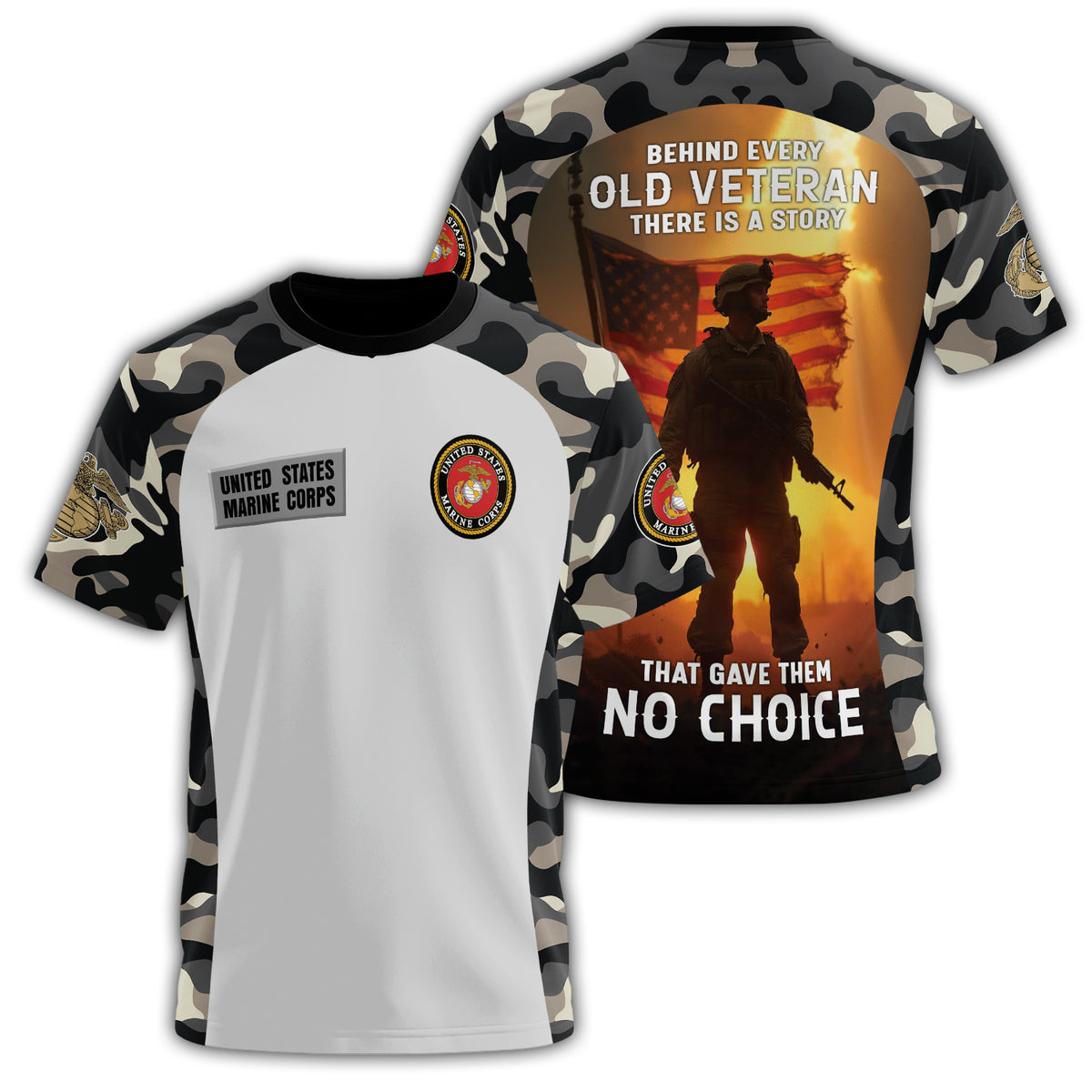 Behind Every Old Veteran All-over Print T-Shirt Main image