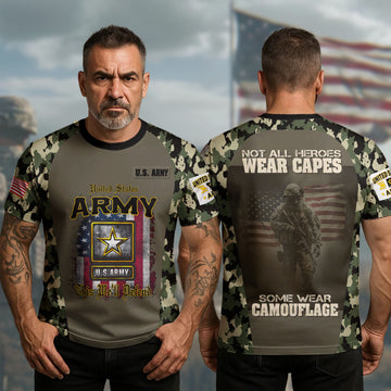 Not All Heroes Wear Capes Some Wear Camouflage Proud Military Veteran Tribute to Real Heroes All-over Print T-Shirt