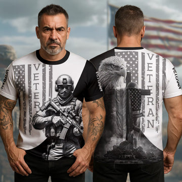Veteran Proud Defender of Freedom Honoring Service Sacrifice and the Spirit of a True Hero All-over Print T-Shirt