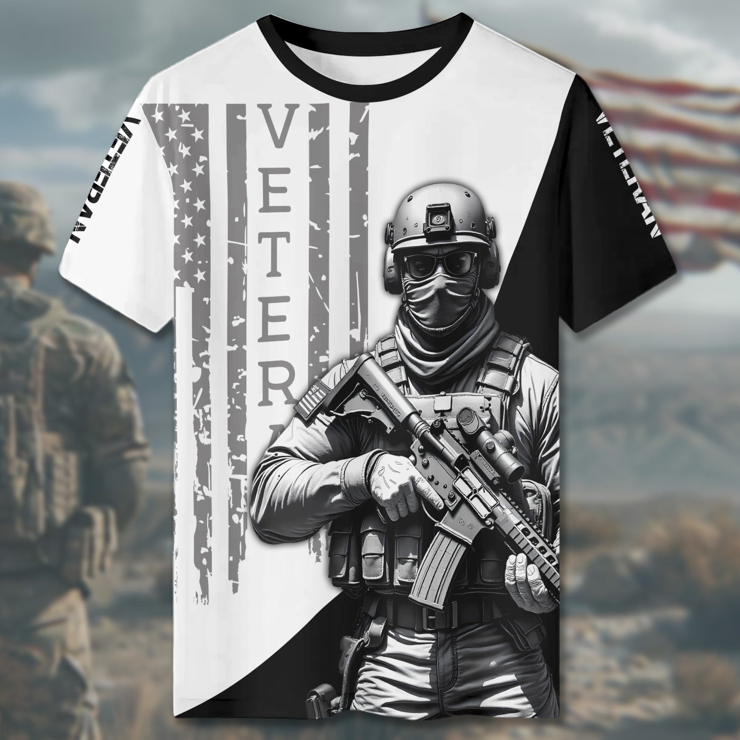 Veteran Proud Defender of Freedom Honoring Service Sacrifice and the Spirit of a True Hero All-over Print T-Shirt